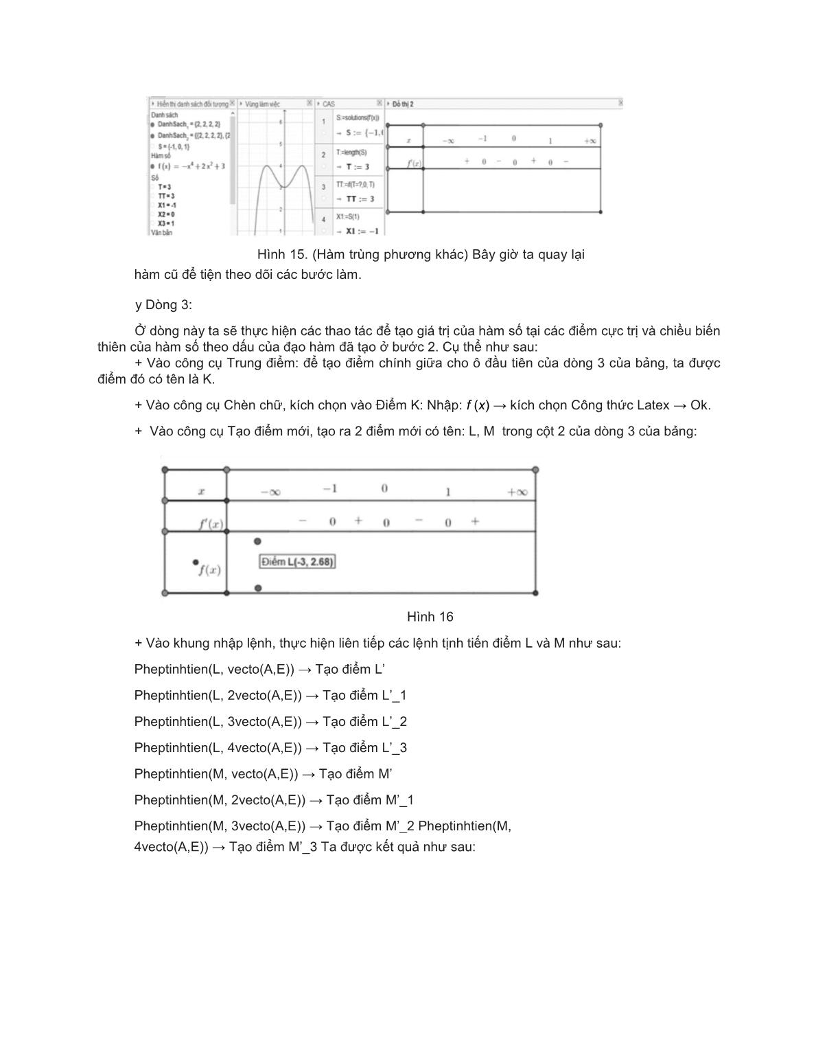 Tạo bảng biến thiên chuyển đổi tự động cho các hàm đa thức trong Geogebra trang 9