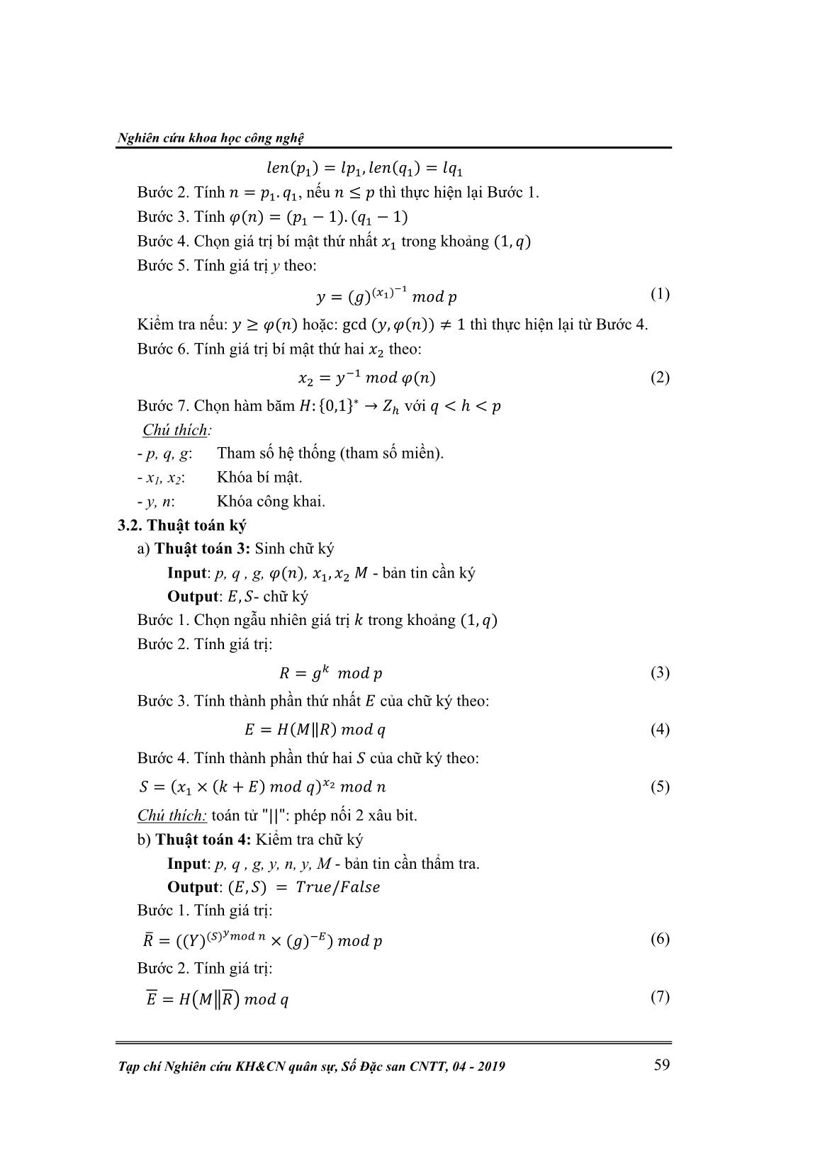 Một lược đồ chữ ký xây dựng trên tính khó của việc giải đồng thời 2 bài toán logarit rời rạc và phân tích số trang 3