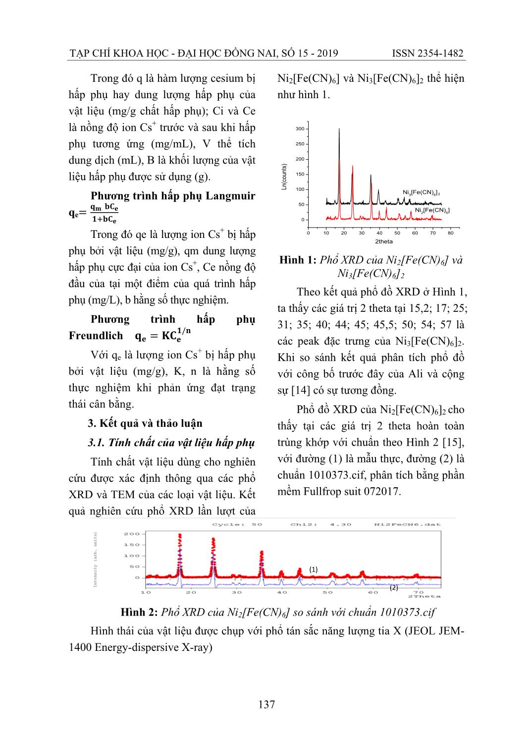 Nghiên cứu quá trình hấp phụ Cs+ bởi vật liệu Nano Ni2[Fe(CN)6] và Ni3[Fe(CN)6]2 trang 5