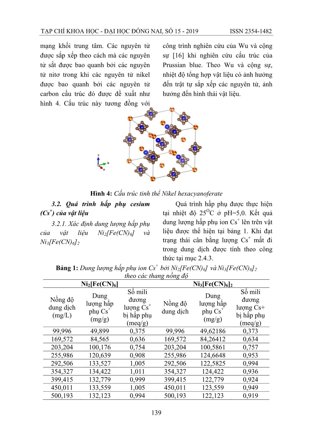 Nghiên cứu quá trình hấp phụ Cs+ bởi vật liệu Nano Ni2[Fe(CN)6] và Ni3[Fe(CN)6]2 trang 7