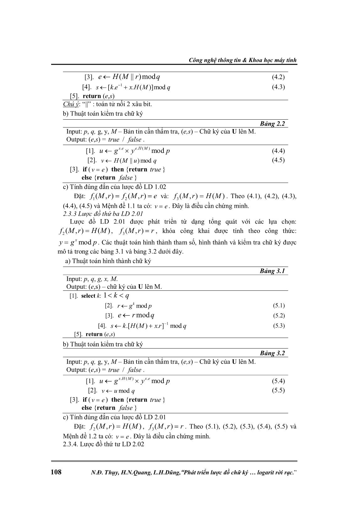 Phát triển lược đồ chữ ký số trên bài toán Logarit rời rạc trang 6