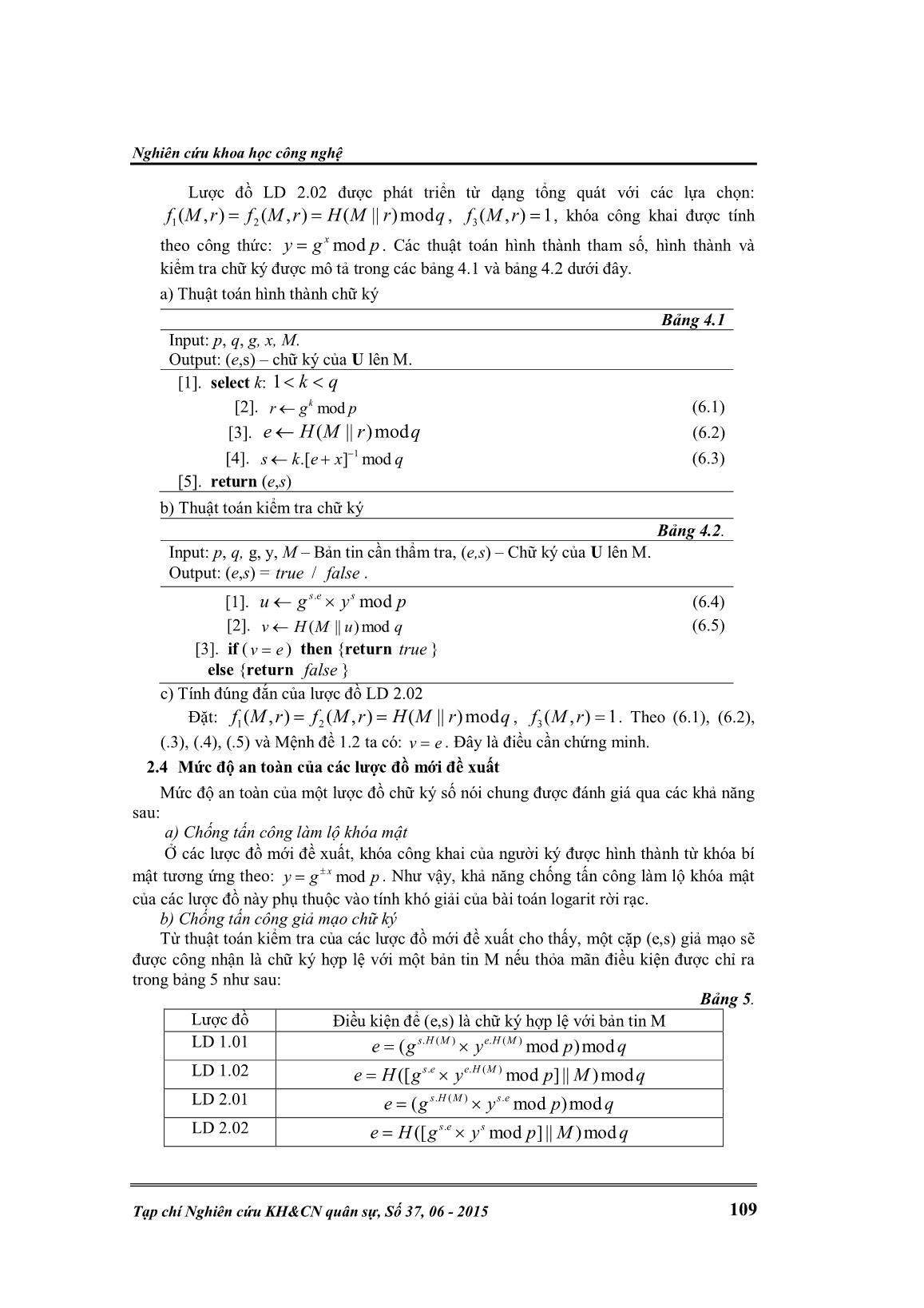 Phát triển lược đồ chữ ký số trên bài toán Logarit rời rạc trang 7
