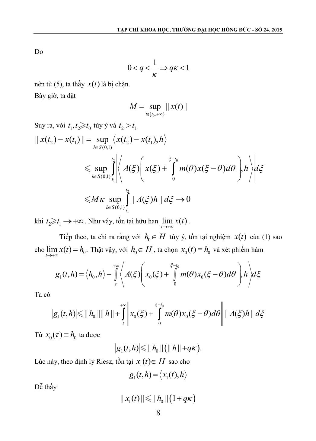 Sự cân bằng tiệm cận của các phương trình vi - tích phân trong không gian Banach trang 4