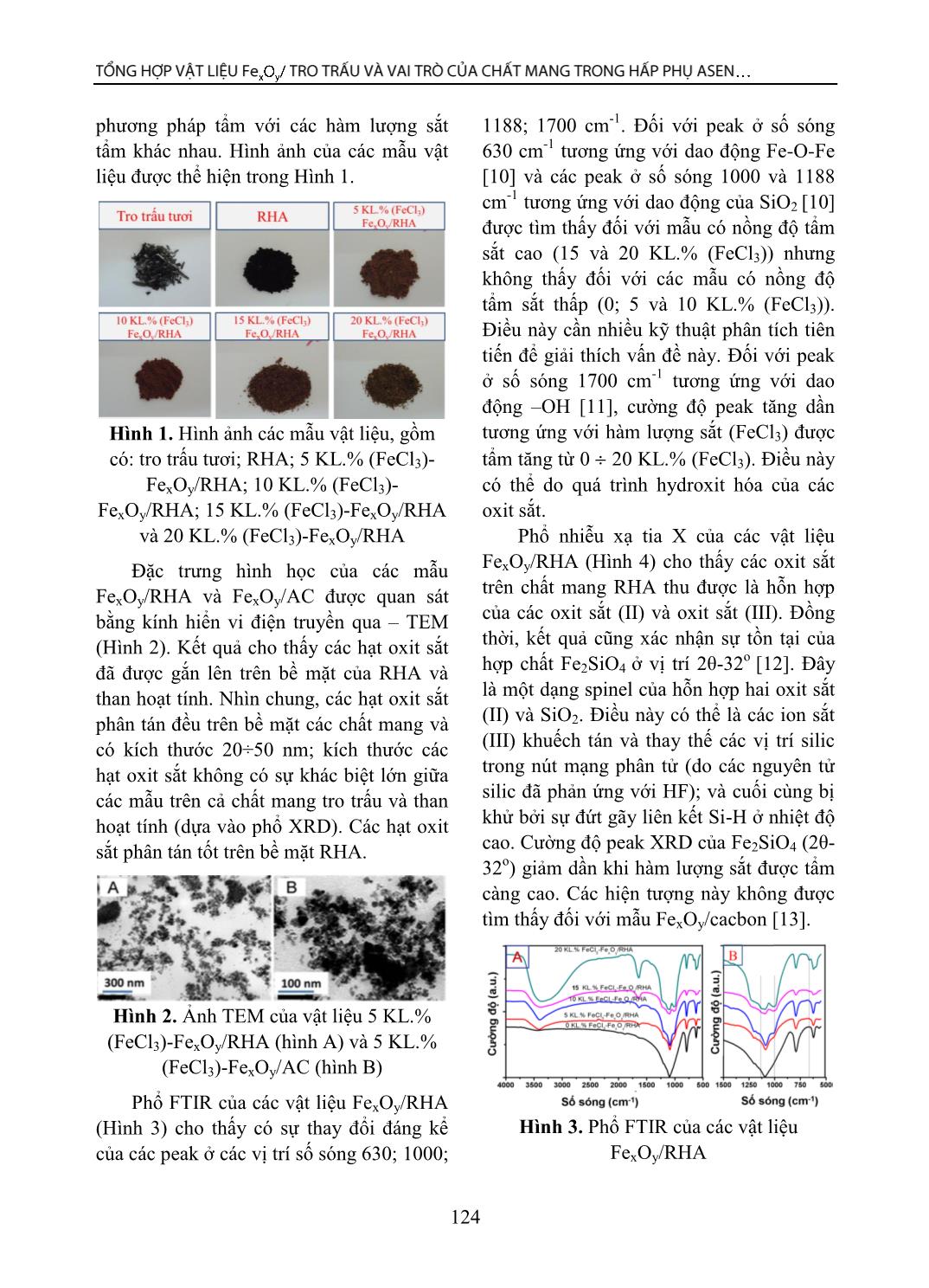 Tổng hợp vật liệu FexOy/ tro trấu và vai trò của chất mang trong hấp phụ Asen từ nước ngầm trang 4