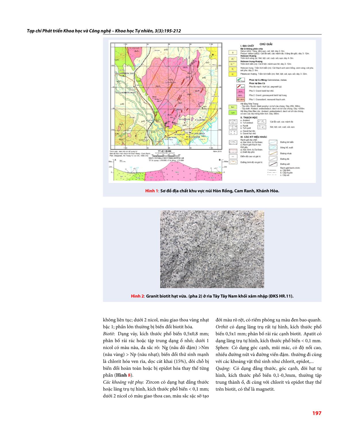 Đặc điểm thạch học, thạch địa hóa Granitoid khối Hòn Rồng, Cam Ranh, Khánh Hòa trang 3