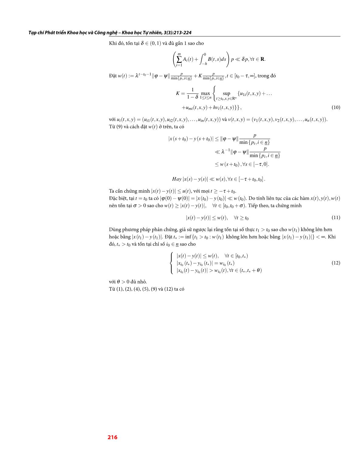 Điều kiện đủ cho tính chất epsilon-co của một lớp hệ phương trình sai phân phi tuyến với biến liên tục trang 4