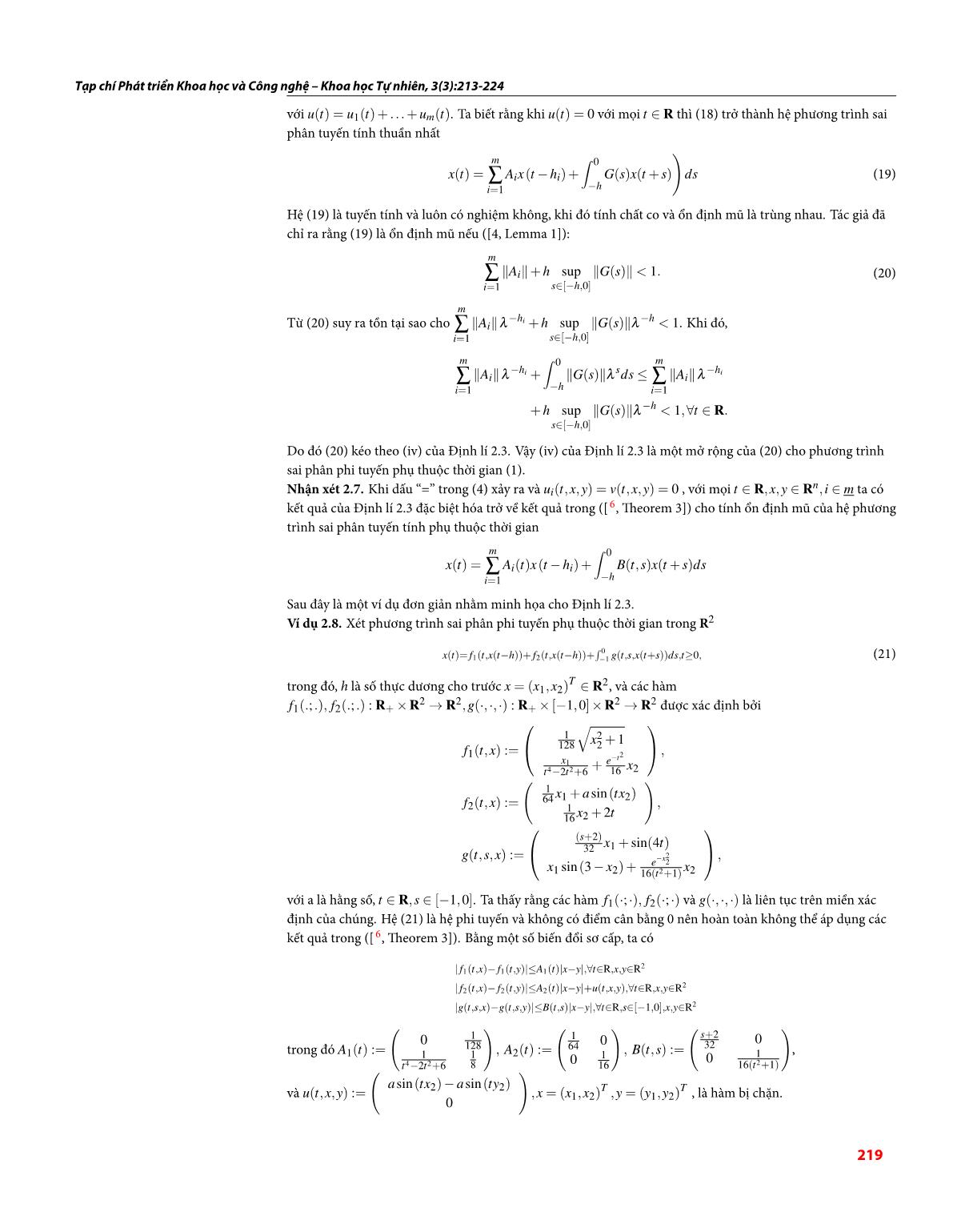 Điều kiện đủ cho tính chất epsilon-co của một lớp hệ phương trình sai phân phi tuyến với biến liên tục trang 7