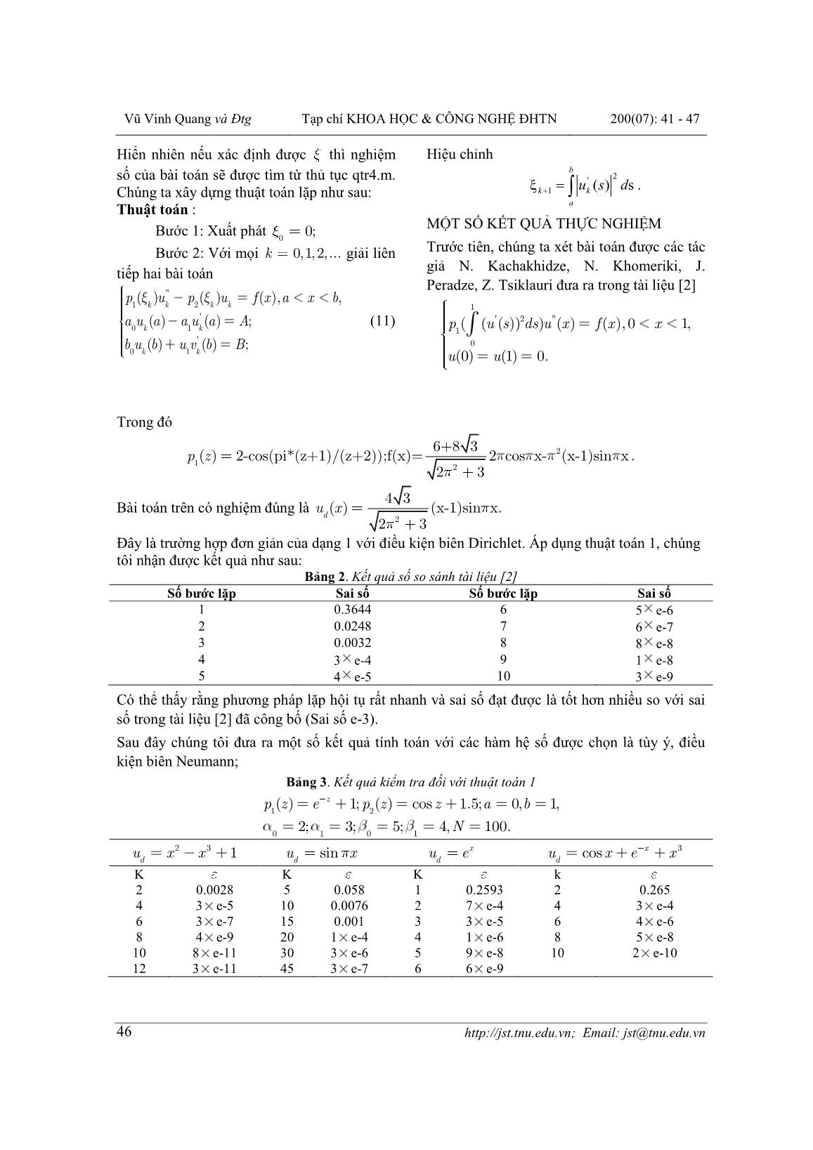 Phương pháp lặp giải phương trình vi phân cấp cao với hệ số phụ thuộc các phiếm hàm tích phân trang 6