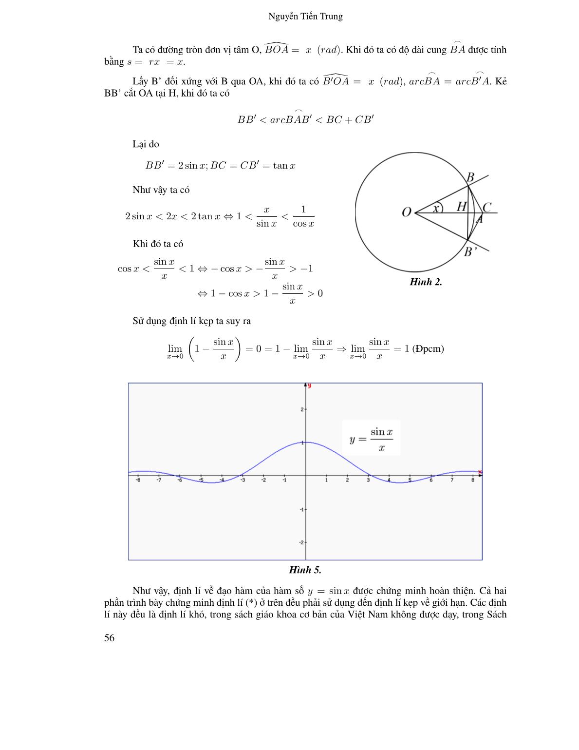 Nghiên cứu chương trình và sách giáo khoa góp phần đổi mới nội dung dạy học môn toán ở trường trung học phổ thông: Trường hợp dạy học đạo hàm của hàm số y = sin x trang 4