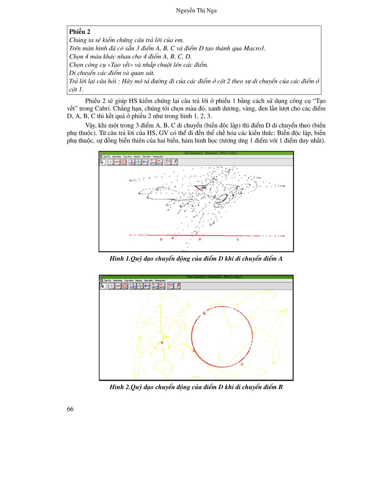 Tiềm năng và ưu điểm của phần mềm hình học động Cabri Geometry trong dạy học toán: Trường hợp dạy học khái niệm hàm số trang 7