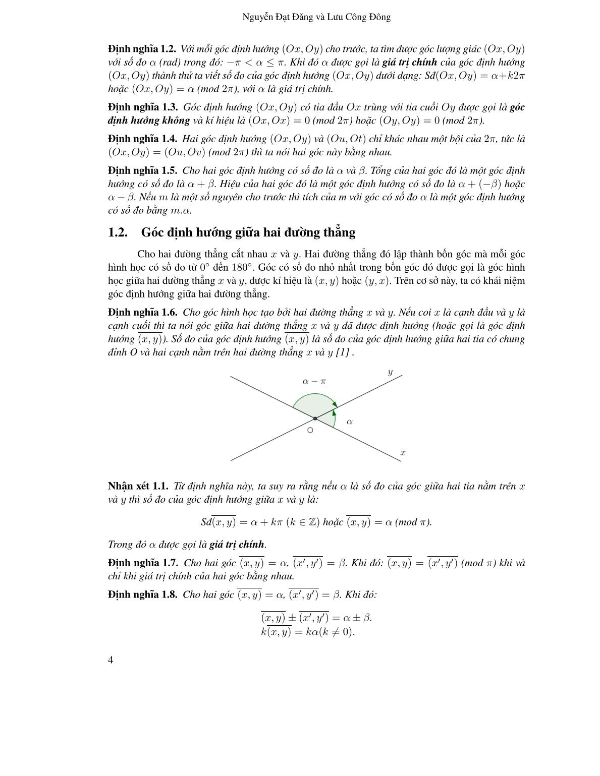 Ứng dụng góc định hướng vào một số bài toán hình học phẳng trang 2
