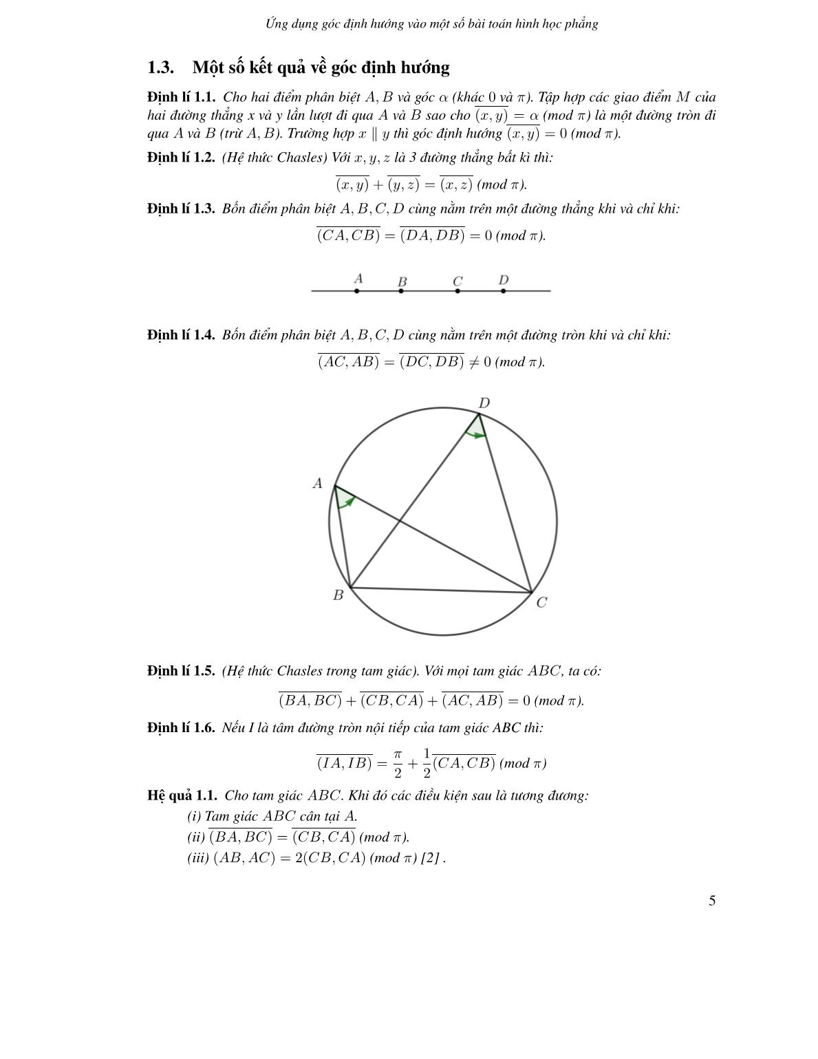 Ứng dụng góc định hướng vào một số bài toán hình học phẳng trang 3