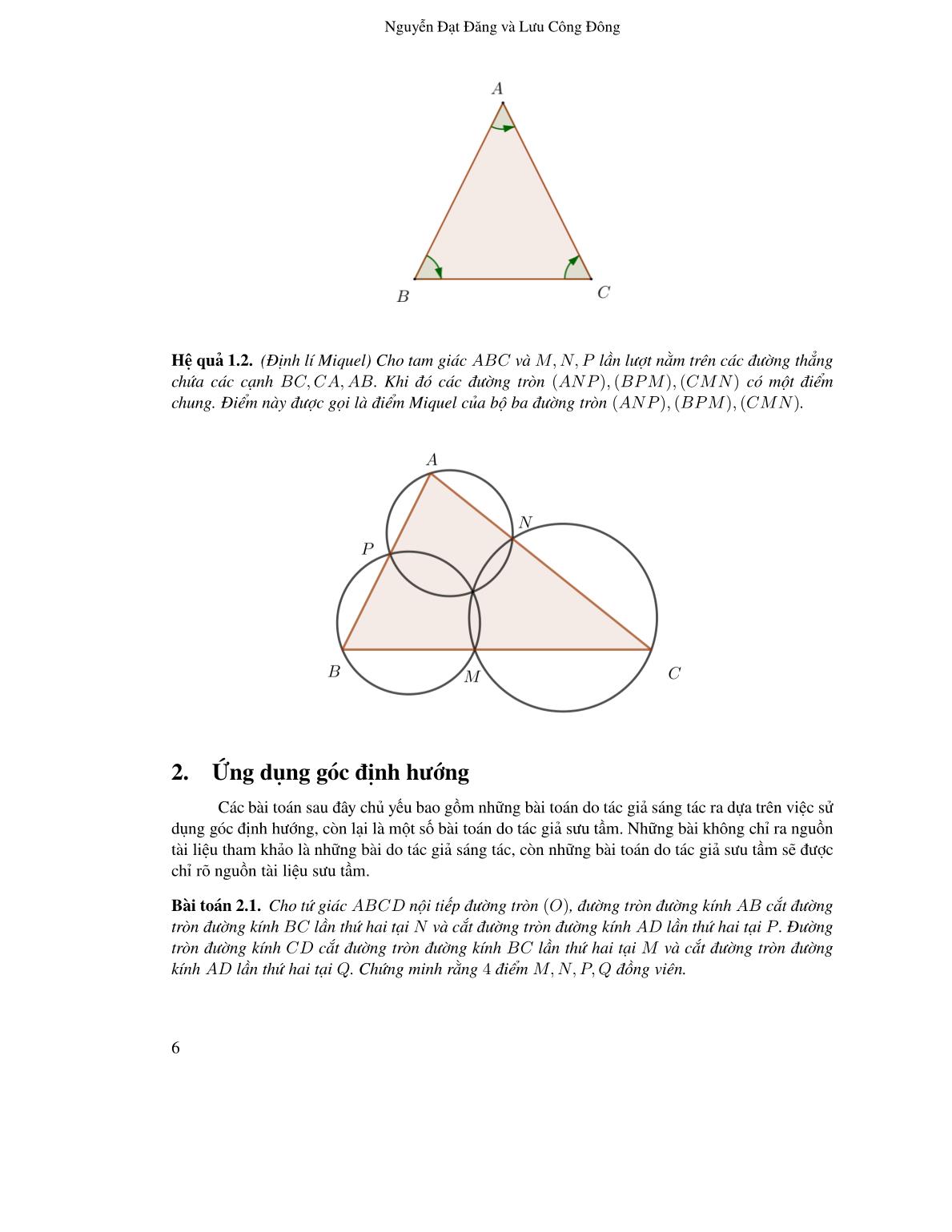 Ứng dụng góc định hướng vào một số bài toán hình học phẳng trang 4