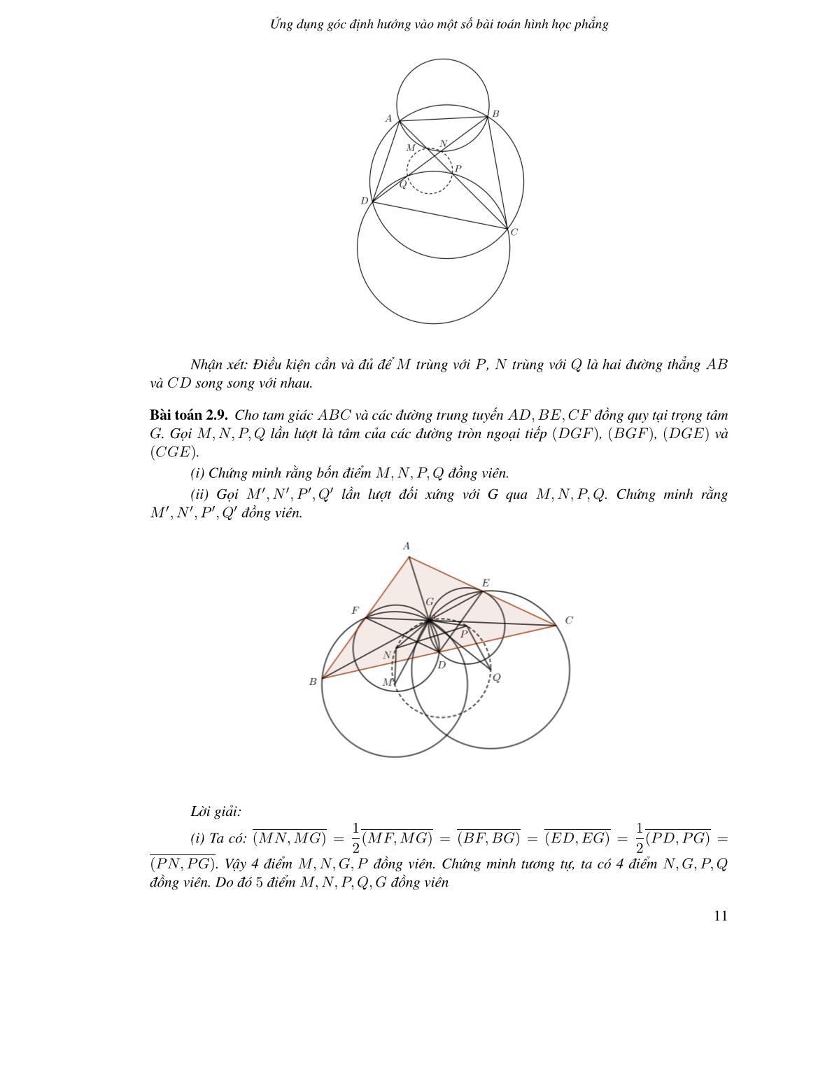 Ứng dụng góc định hướng vào một số bài toán hình học phẳng trang 9