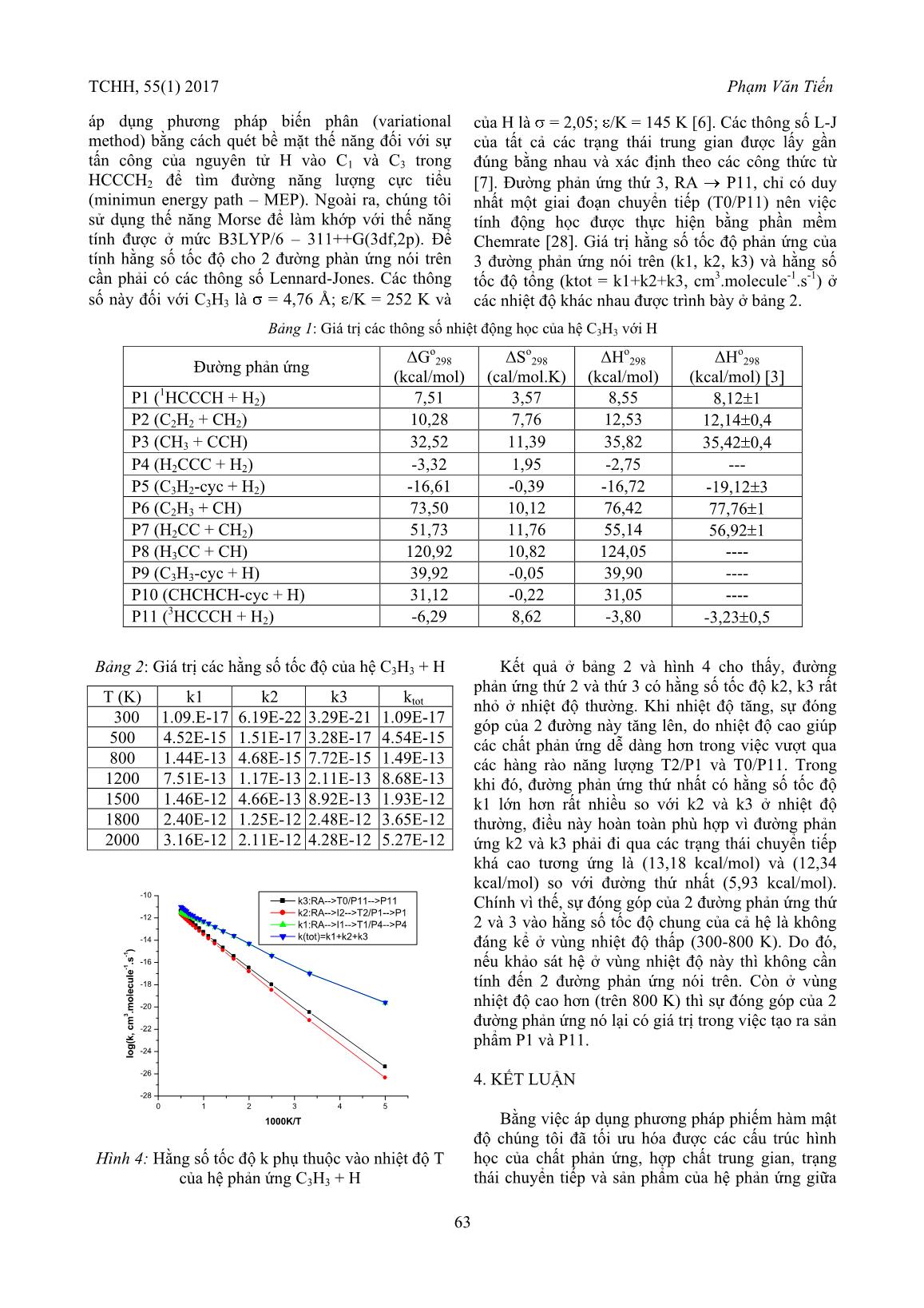 Nghiên cứu lí thuyết cơ chế và động học của phản ứng giữa gốc propargyl (C3H3) với nguyên tử hiđro (H) bằng phương pháp phiếm hàm mật độ trang 6