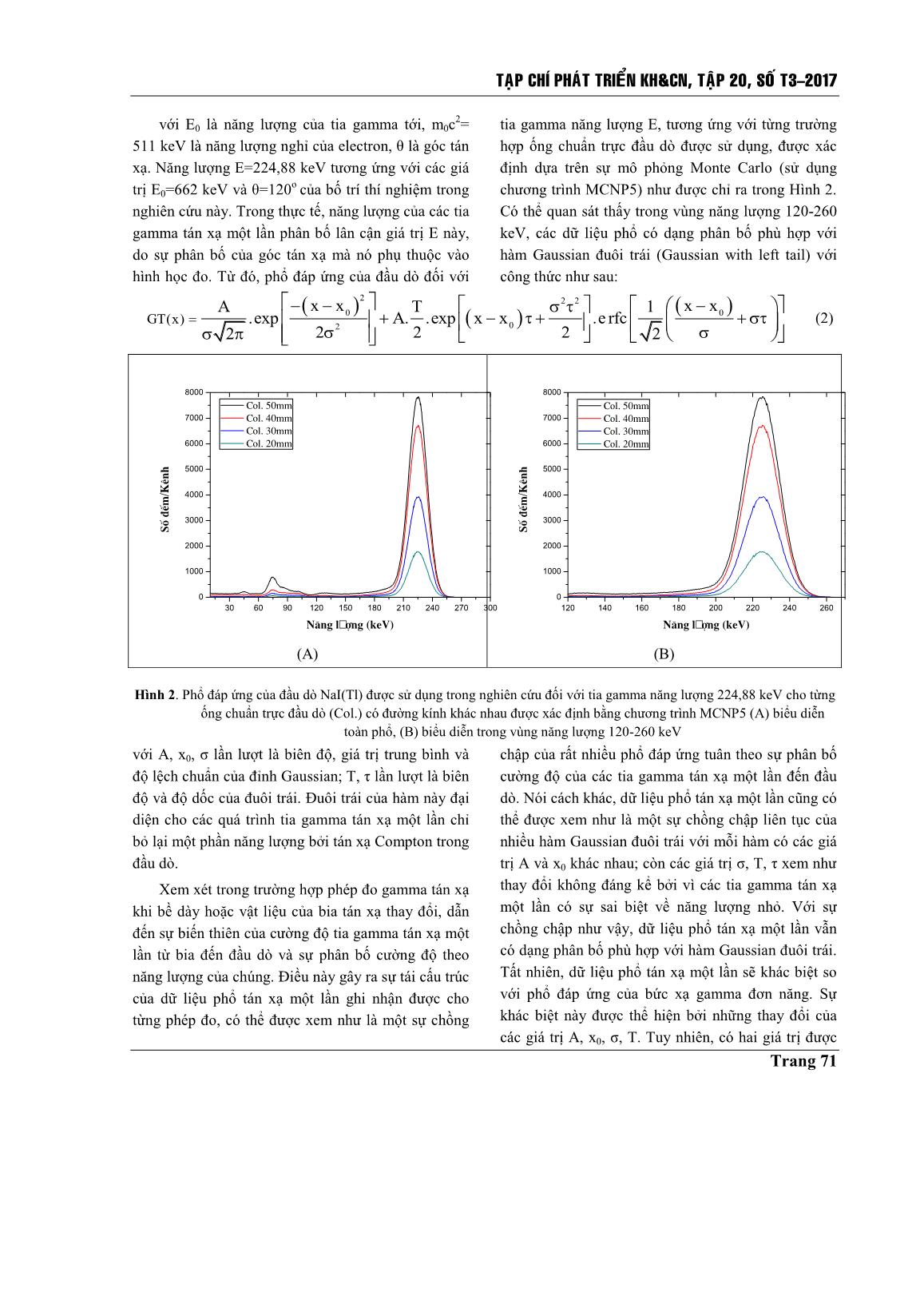 Nghiên cứu ảnh hưởng của đường kính ống chuẩn trực đầu dò lên bề dày bão hòa trong phép đo gamma tán xạ trang 4