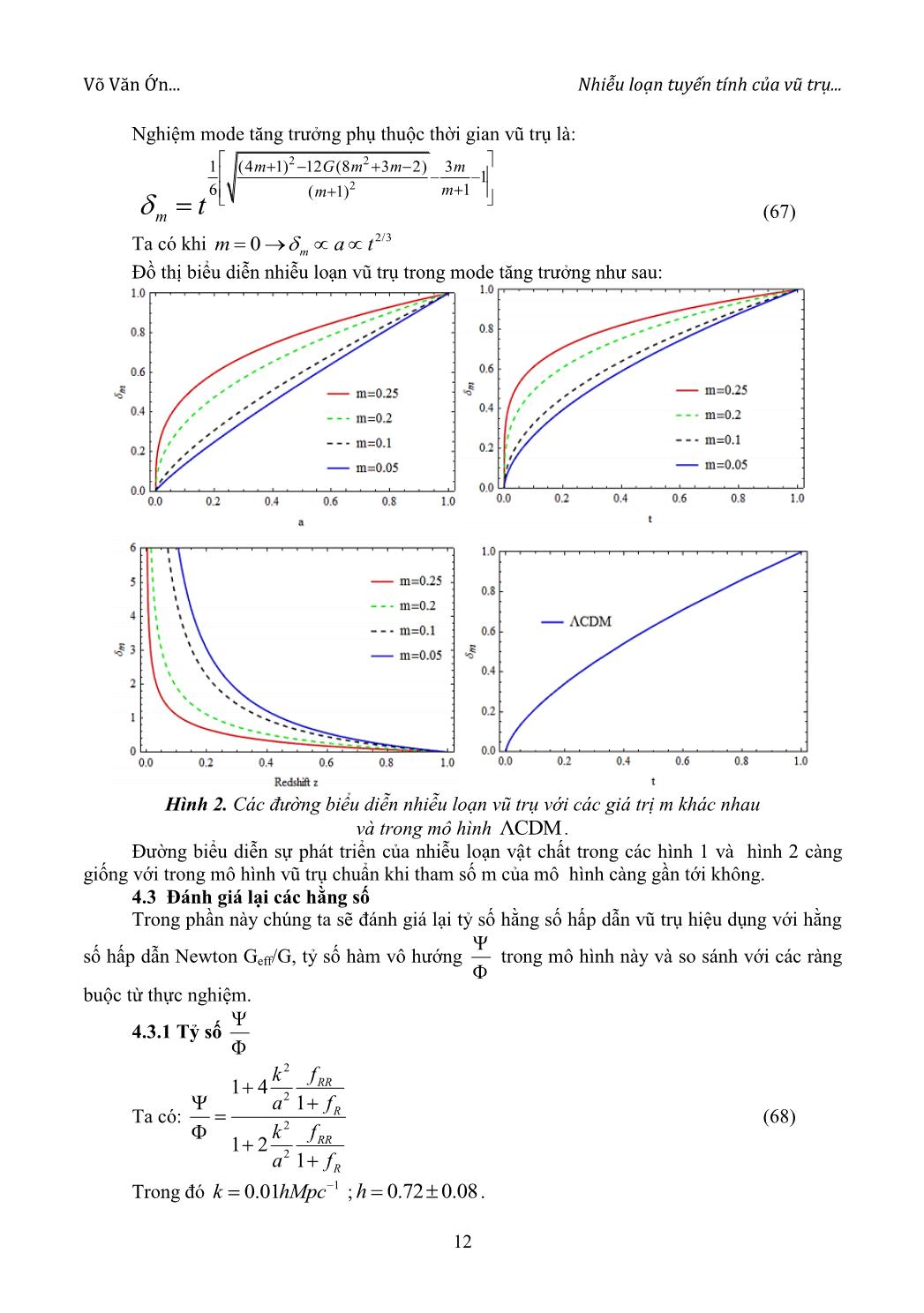 Nhiễu loạn tuyến tính của vũ trụ trong lớp mô hình hấp dẫn cải tiến f(R) dạng hàm mũ - đa thức trang 10