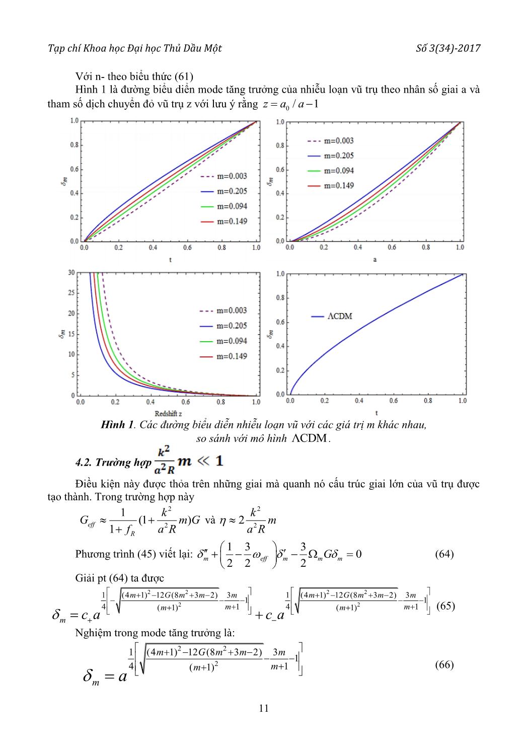 Nhiễu loạn tuyến tính của vũ trụ trong lớp mô hình hấp dẫn cải tiến f(R) dạng hàm mũ - đa thức trang 9