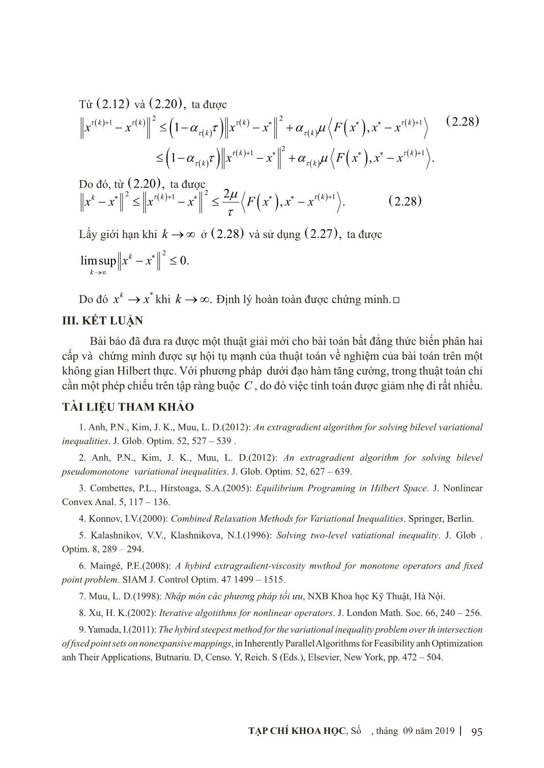 Phương pháp dưới đạo hàm tăng cường giải bài toán bất đẳng thức biến phân hai cấp trang 10