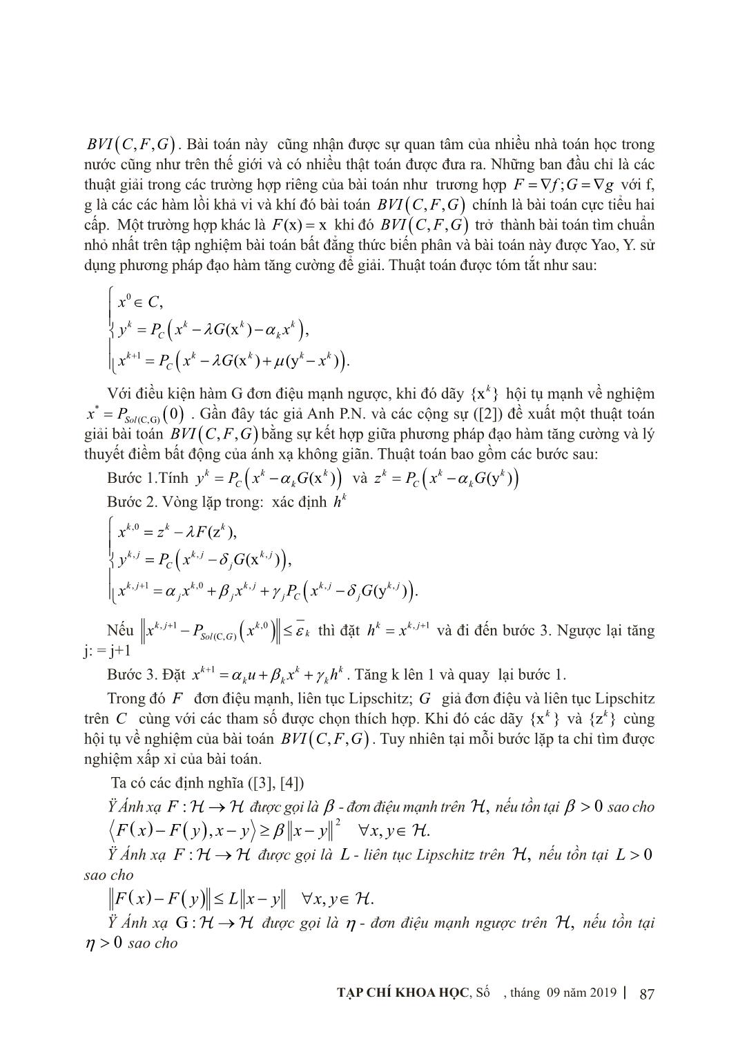 Phương pháp dưới đạo hàm tăng cường giải bài toán bất đẳng thức biến phân hai cấp trang 2