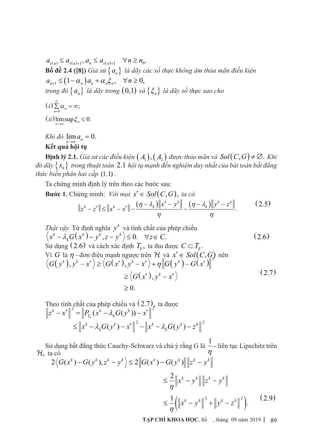Phương pháp dưới đạo hàm tăng cường giải bài toán bất đẳng thức biến phân hai cấp trang 4