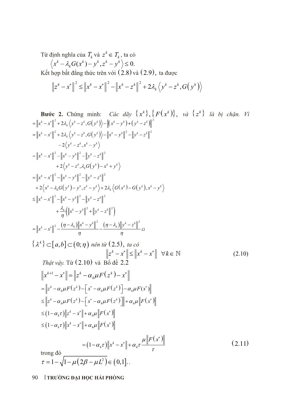 Phương pháp dưới đạo hàm tăng cường giải bài toán bất đẳng thức biến phân hai cấp trang 5