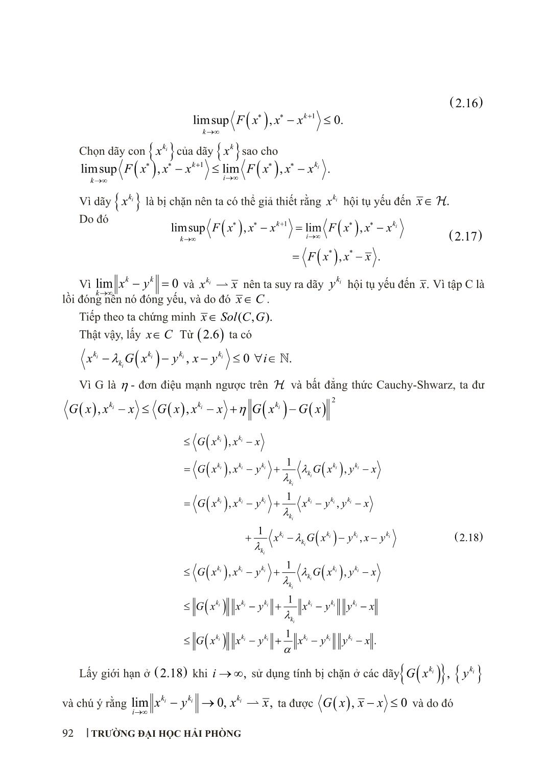 Phương pháp dưới đạo hàm tăng cường giải bài toán bất đẳng thức biến phân hai cấp trang 7