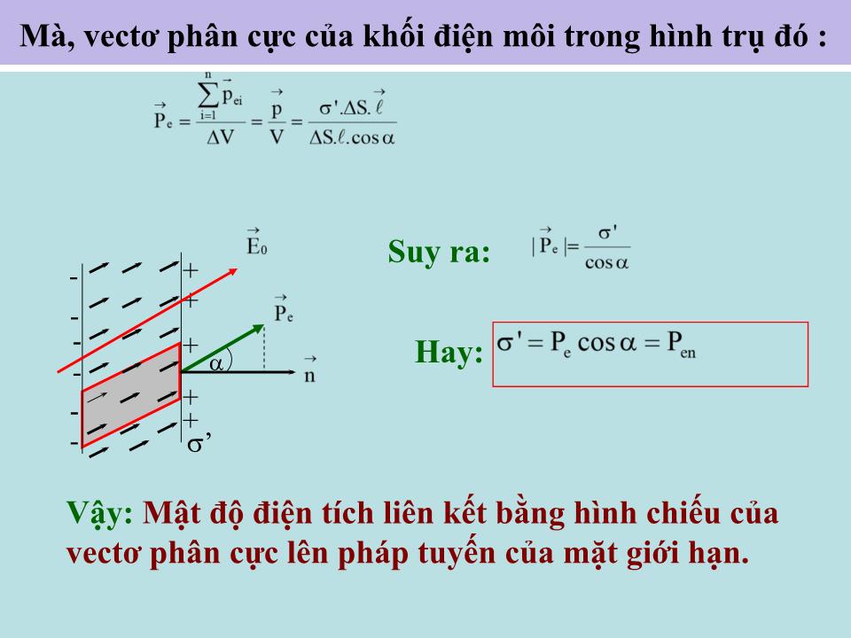 Bài giảng Vật lý đại cương 2 - Chuyên đề: Điện trường trong chất điện môi - Đỗ Quốc Huy trang 10