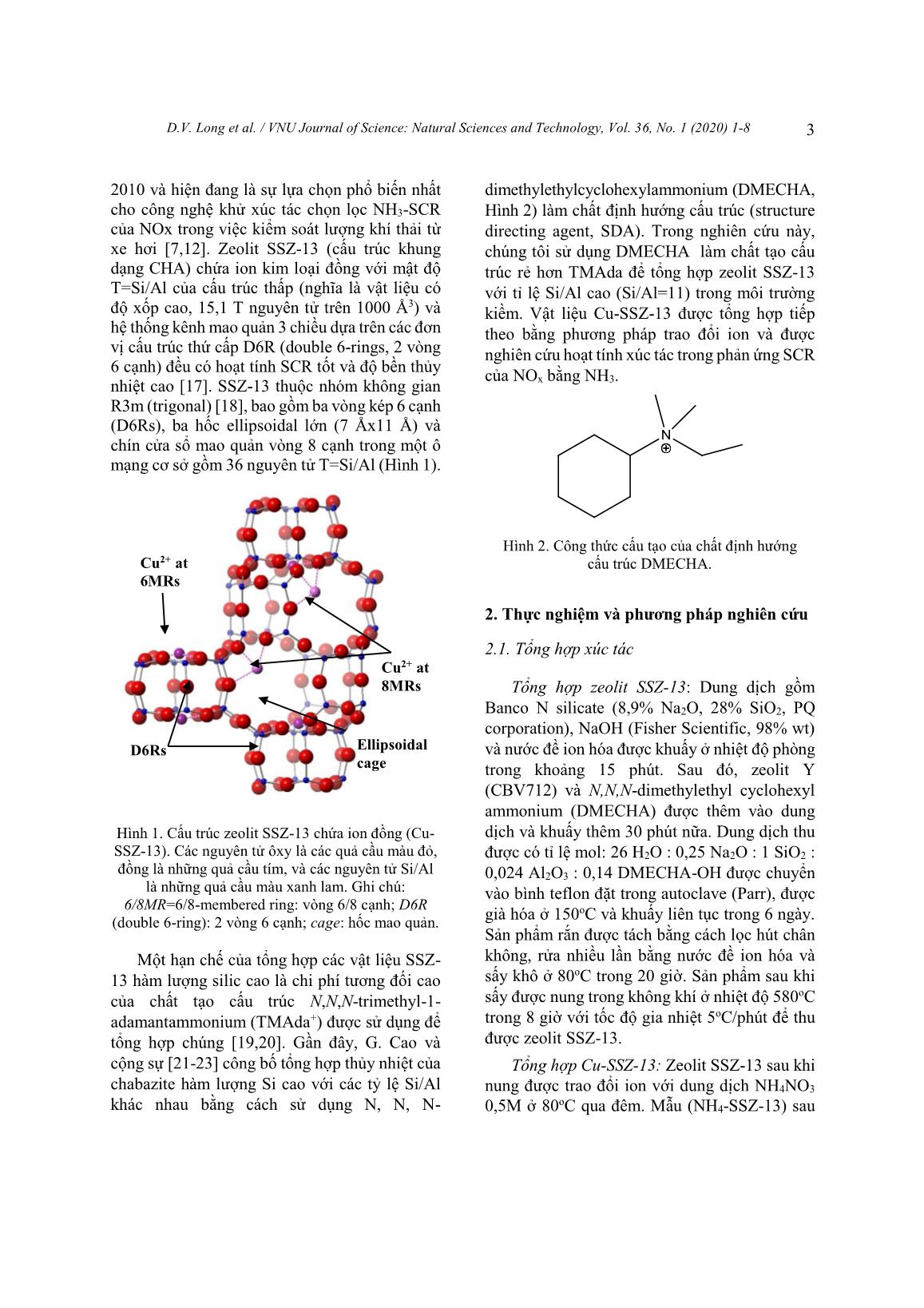 Tổng hợp zeolit SSZ-13 sử dụng chất định hướng cấu trúc N,N,N-Dimethylethylcyclohexyl ammonium ứng dụng trong phản ứng khử chọn lọc NOx trang 3