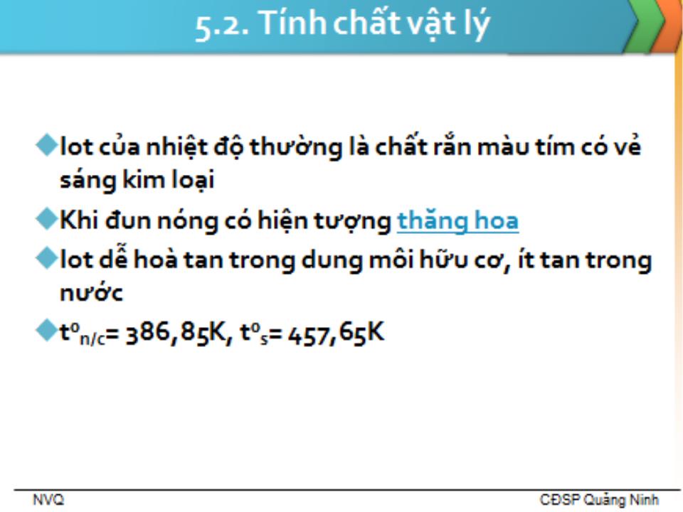 Bài giảng Hóa học vô cơ 1 - Bài 5: Iot - Nguyễn Văn Quang trang 4