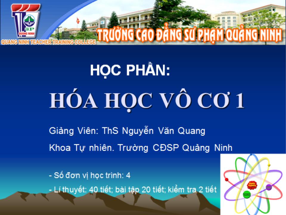 Bài giảng Hóa học vô cơ 1 - Bài 3: Nước - Nguyễn Văn Quang trang 1