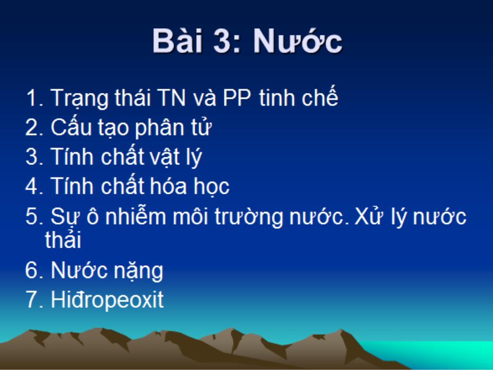 Bài giảng Hóa học vô cơ 1 - Bài 3: Nước - Nguyễn Văn Quang trang 3