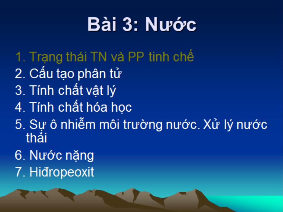 Bài giảng Hóa học vô cơ 1 - Bài 3: Nước - Nguyễn Văn Quang trang 5
