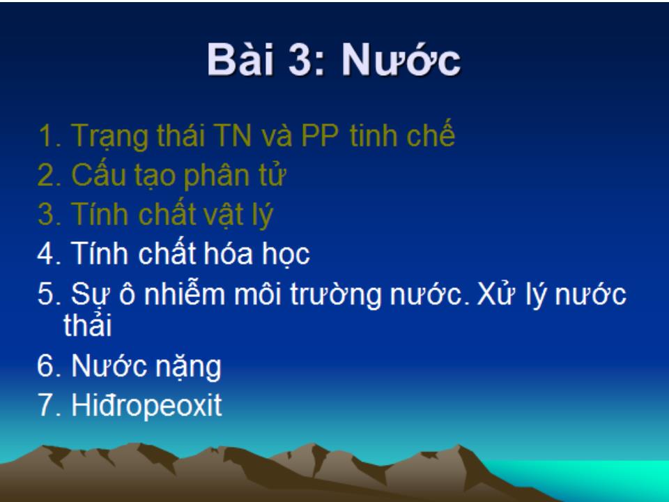Bài giảng Hóa học vô cơ 1 - Bài 3: Nước - Nguyễn Văn Quang trang 9