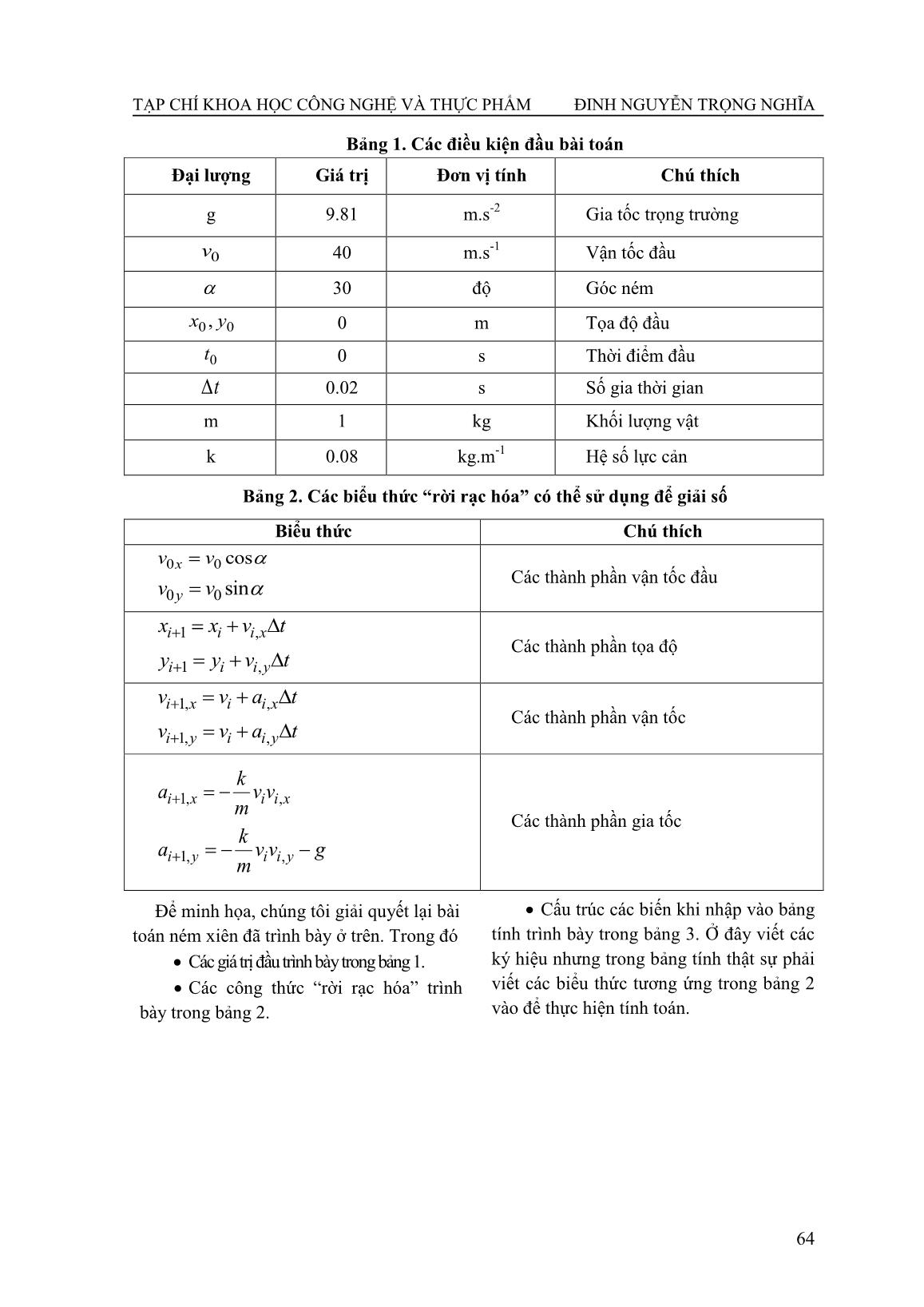 Phương pháp số trong giảng dạy vật lý đại cương the numerical method in teaching general physics trang 3