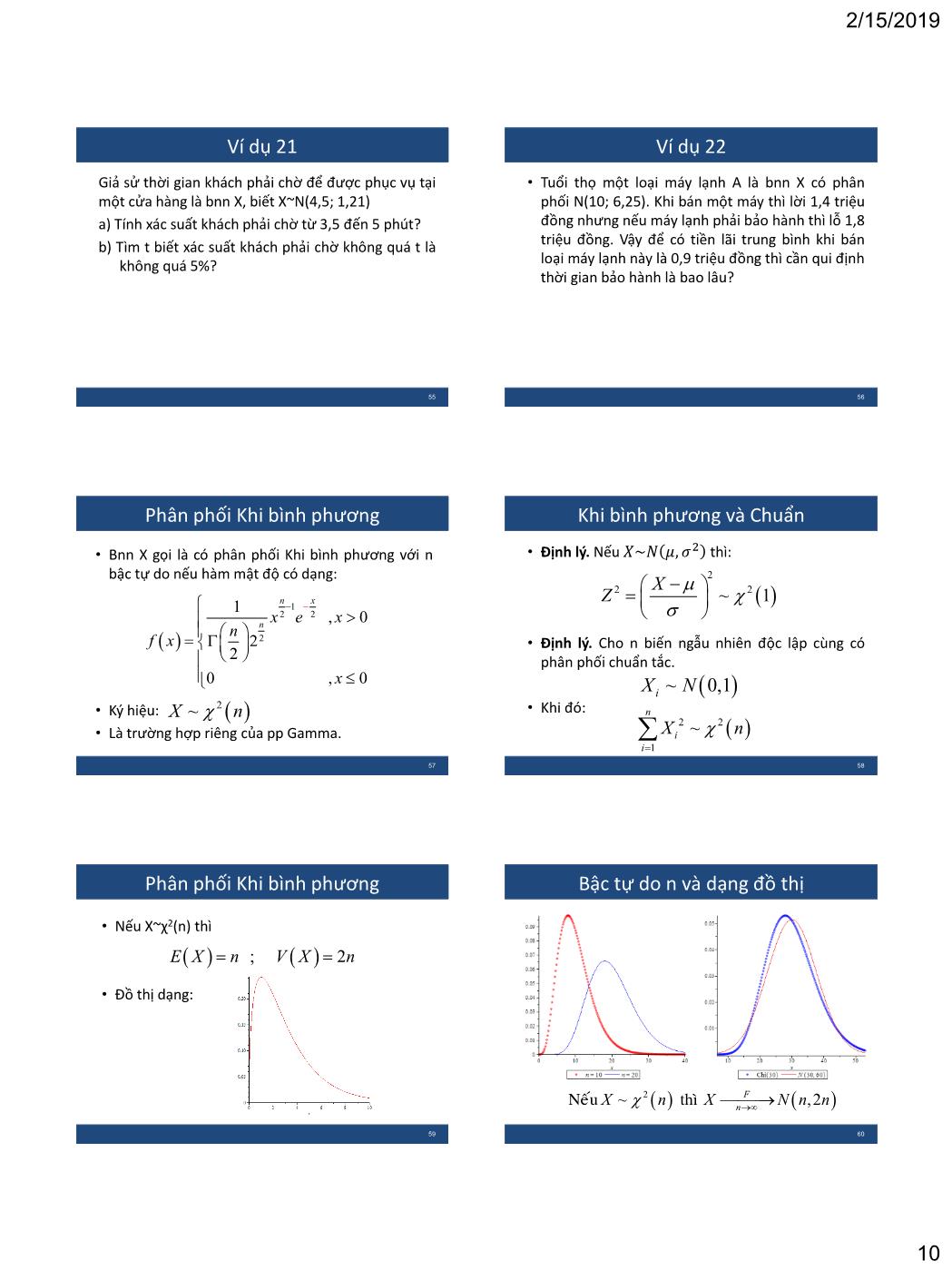 Bài giảng Xác suất thống kê - Chương 3: Quy luật phân phối xác suất thường gặp trang 10