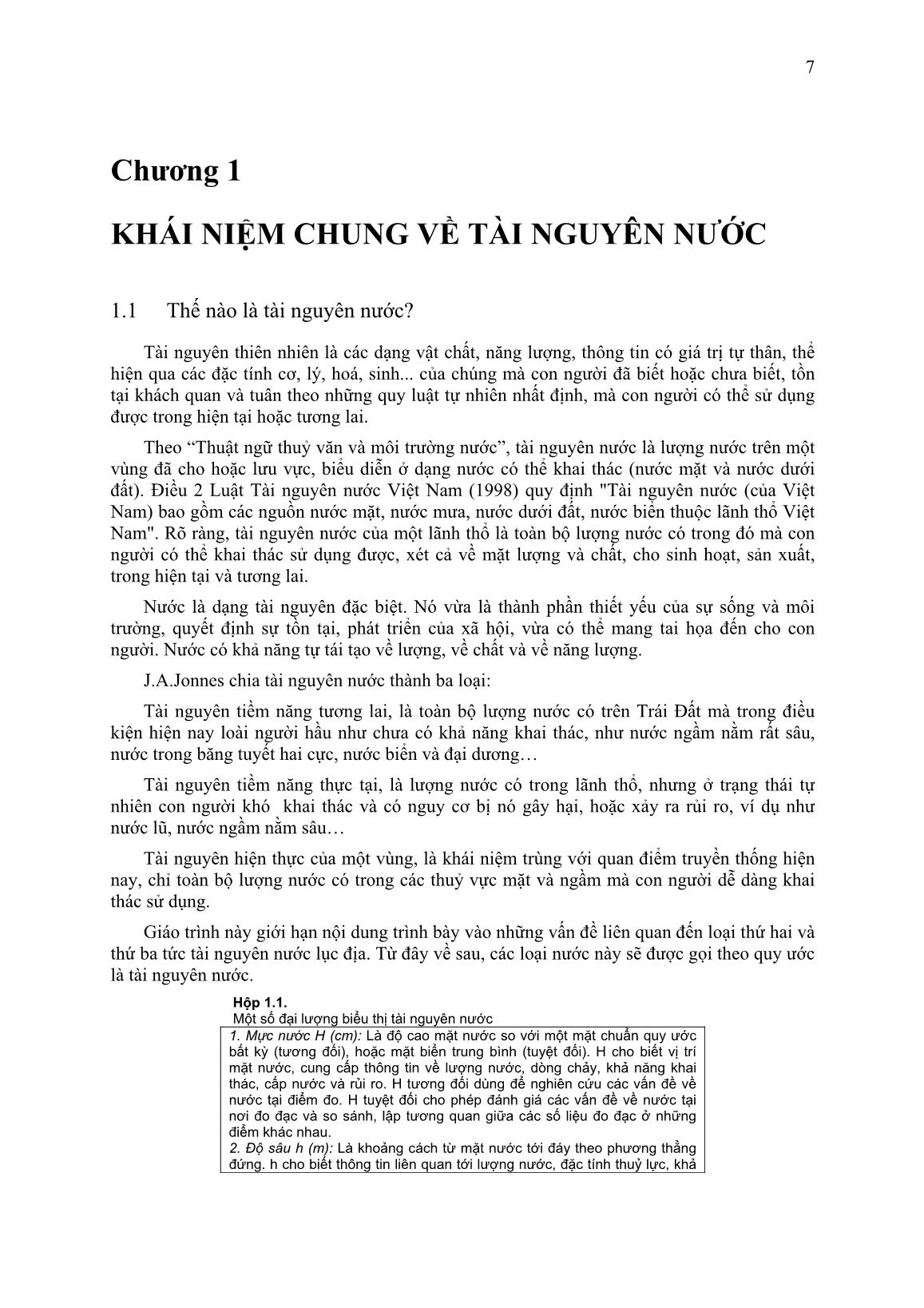 Giáo trình Tài nguyên nước - Nguyễn Thị Phương Loan trang 5