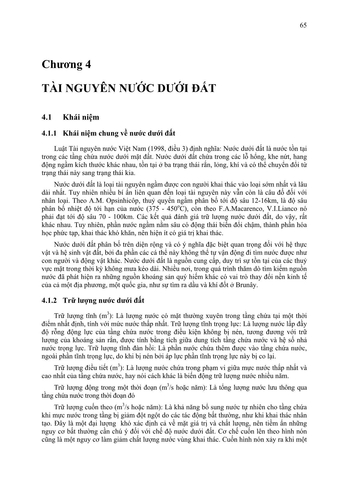 Giáo trình Tài nguyên nước (Phần 2) - Nguyễn Thị Phương Loan trang 9