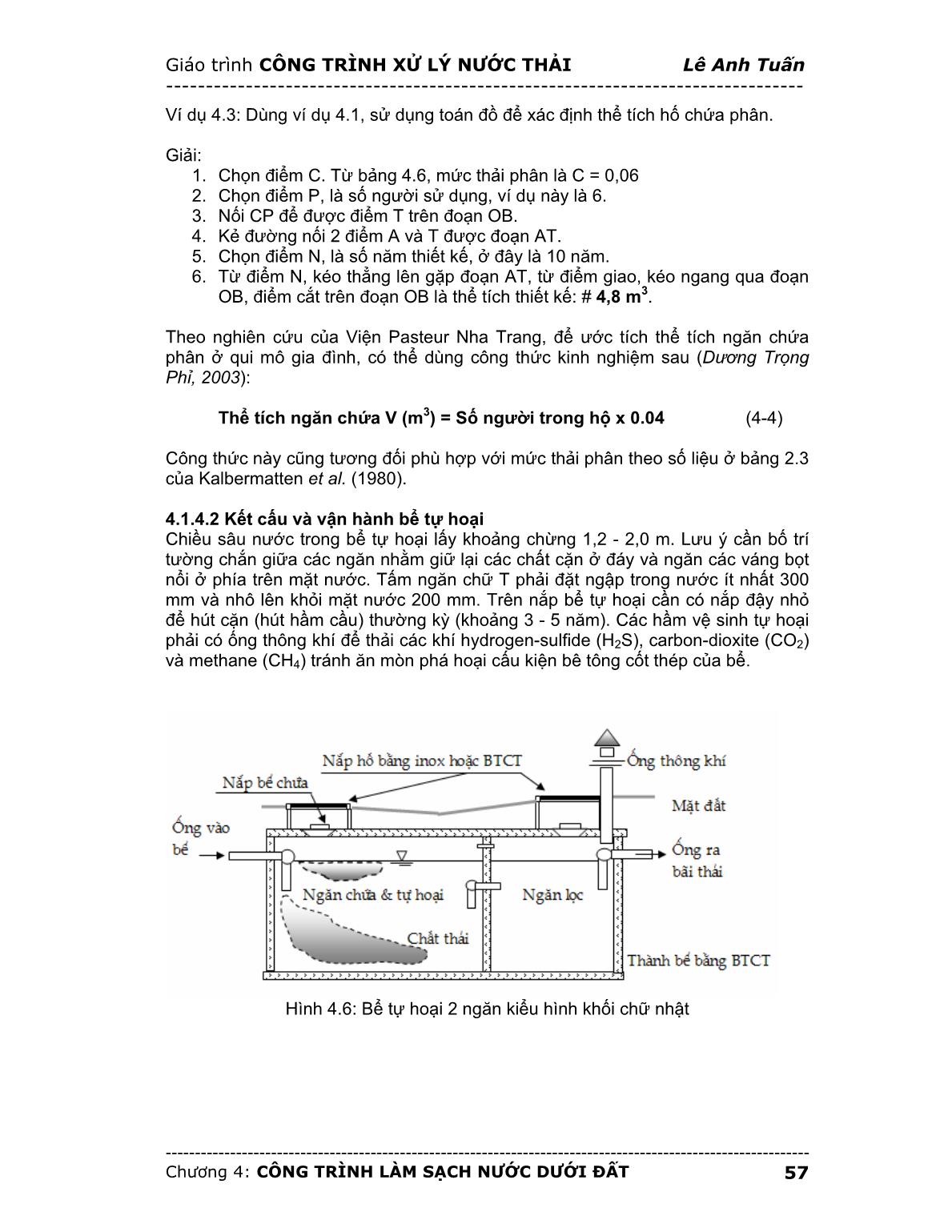 Bài giảng môn học Công trình xử lý nước thải (Phần 2) - Lê Anh Tuấn trang 10