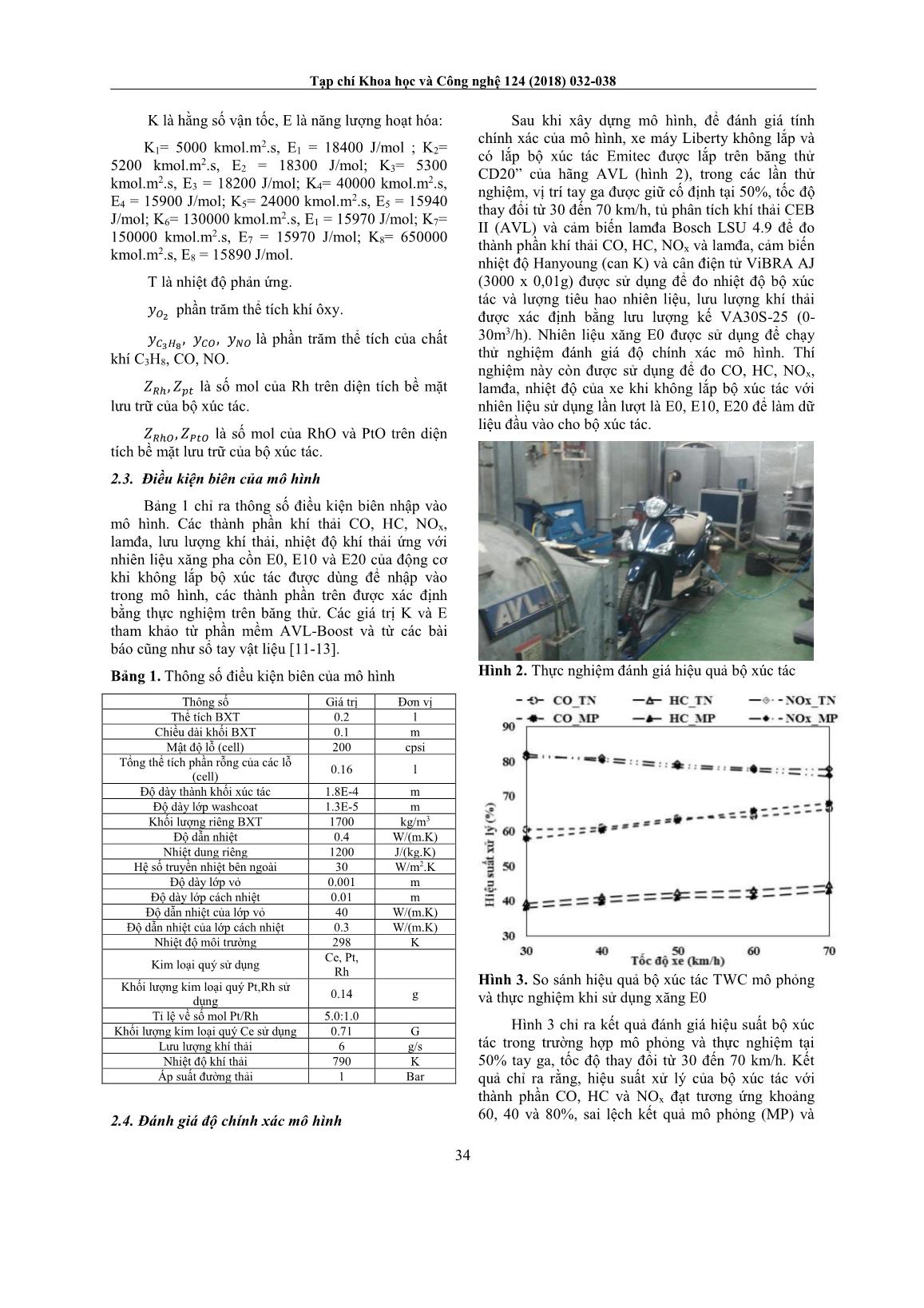Nghiên cứu mô phỏng đánh giá hiệu quả bộ xúc tác ba thành phần trên động cơ phun xăng điện tử khi sử dụng nhiên liệu xăng pha cồn E10-E20 trang 3