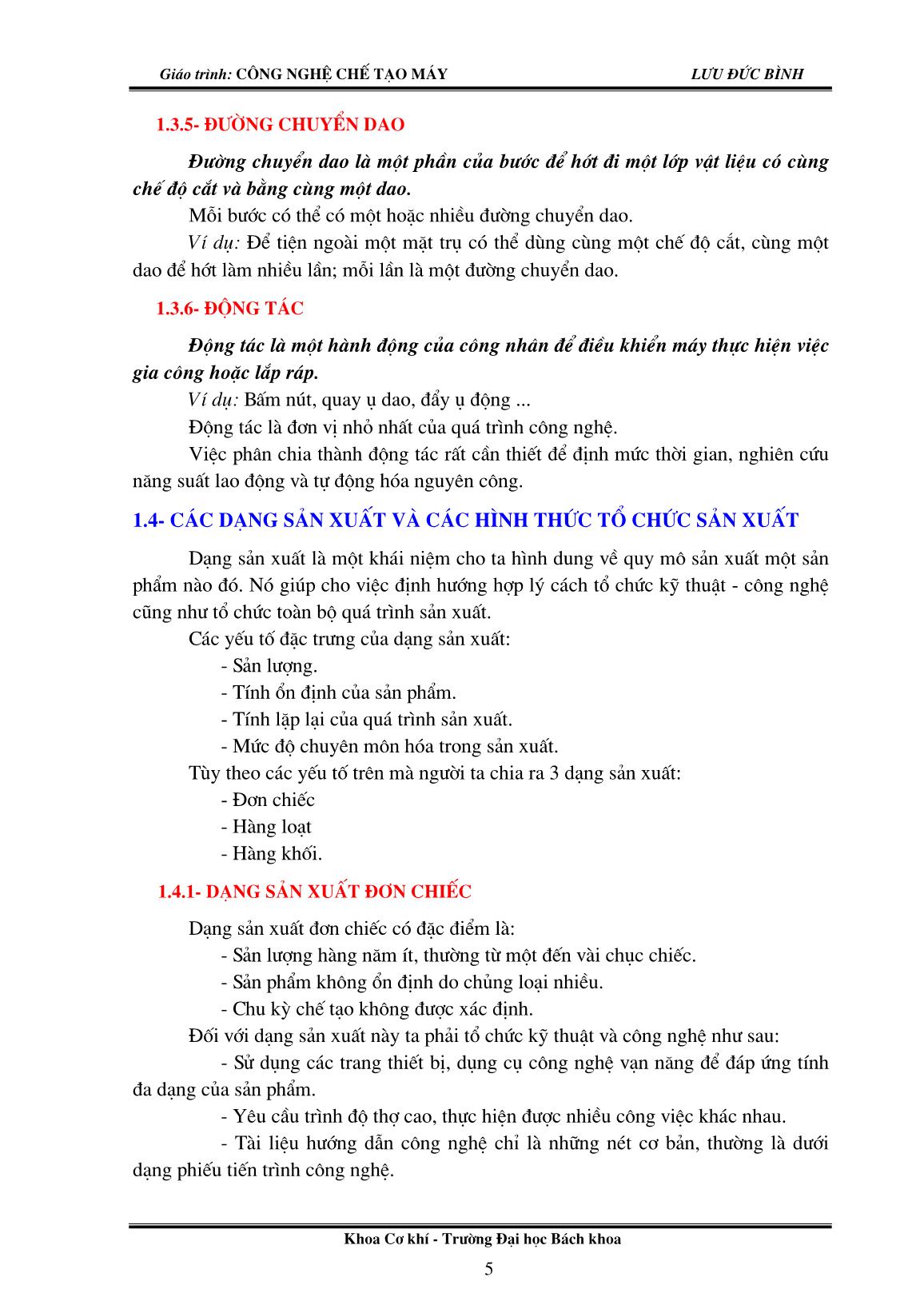 Giáo trình Công nghệ chế tạo máy I - Lưu Đức Bình trang 6