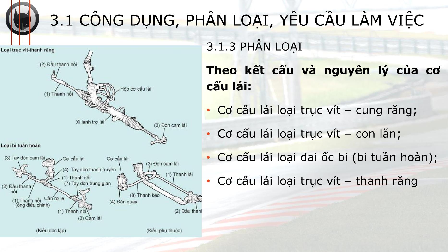 Bài giảng Hệ thống truyền động trên ô tô - Bài 3: Hệ thống lái - Trường Cao đẳng Kinh tế - Kỹ thuật TP Hồ Chí Minh trang 6