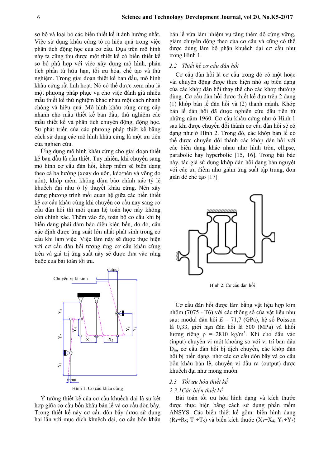 Thiết kế tối ưu và mô phỏng cơ cấu đàn hồi dùng làm bộ khuếch đại của cơ cấu tạo vi chuyển động trang 2