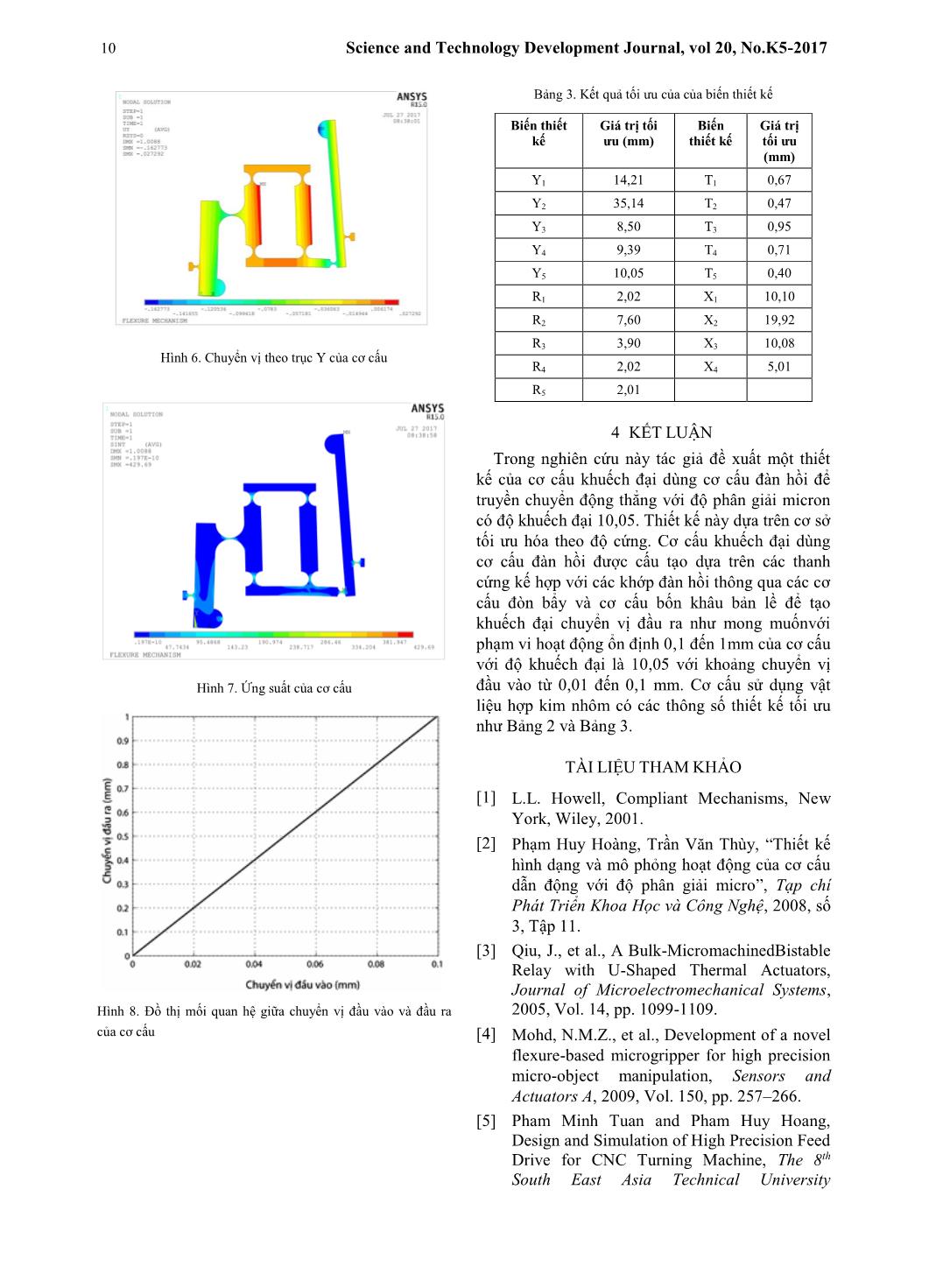Thiết kế tối ưu và mô phỏng cơ cấu đàn hồi dùng làm bộ khuếch đại của cơ cấu tạo vi chuyển động trang 6