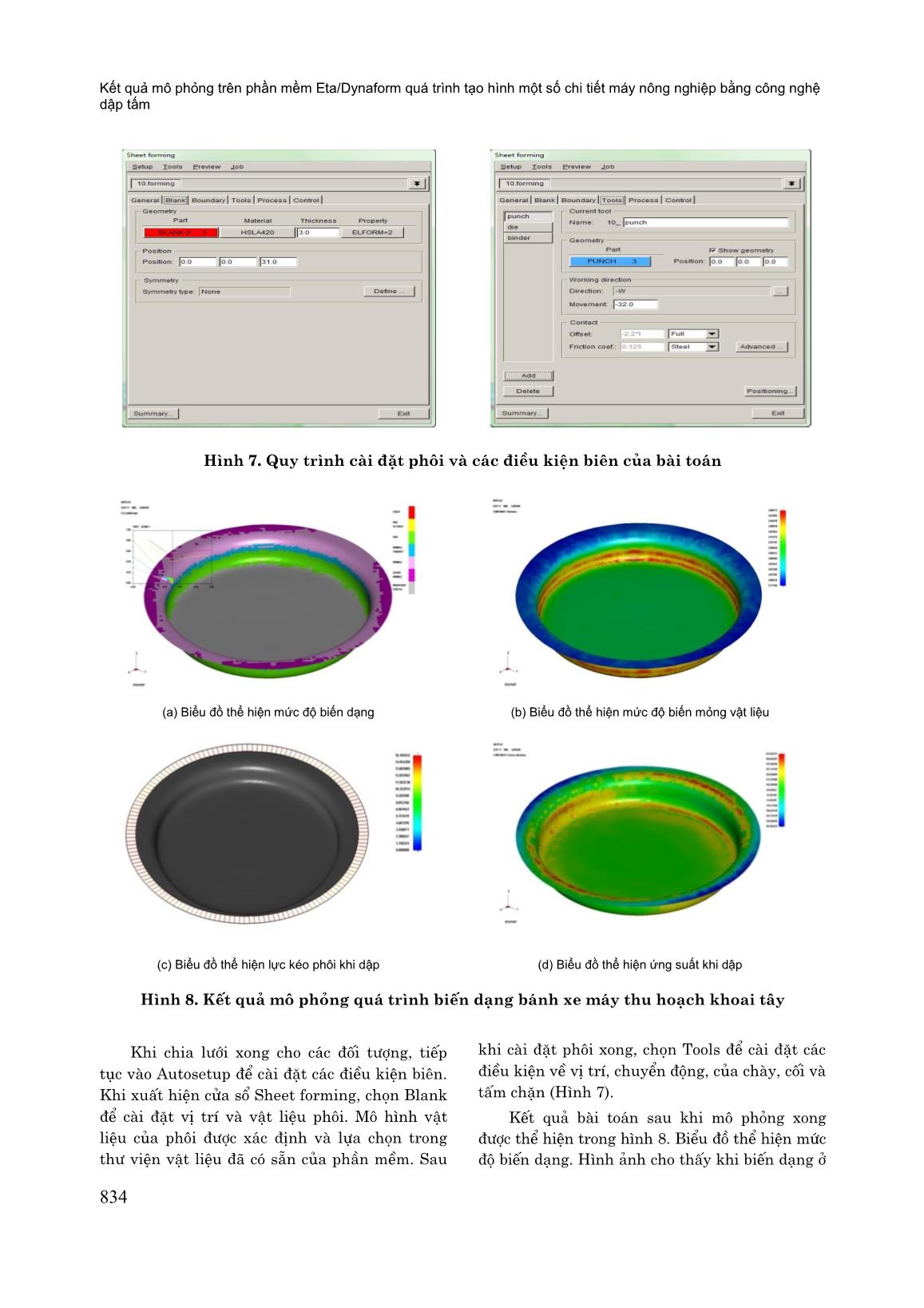 Kết quả mô phỏng trên phần mềm Eta/Dynaform quá trình tạo hình một số chi tiết máy nông nghiệp bằng công nghệ dập tấm trang 5