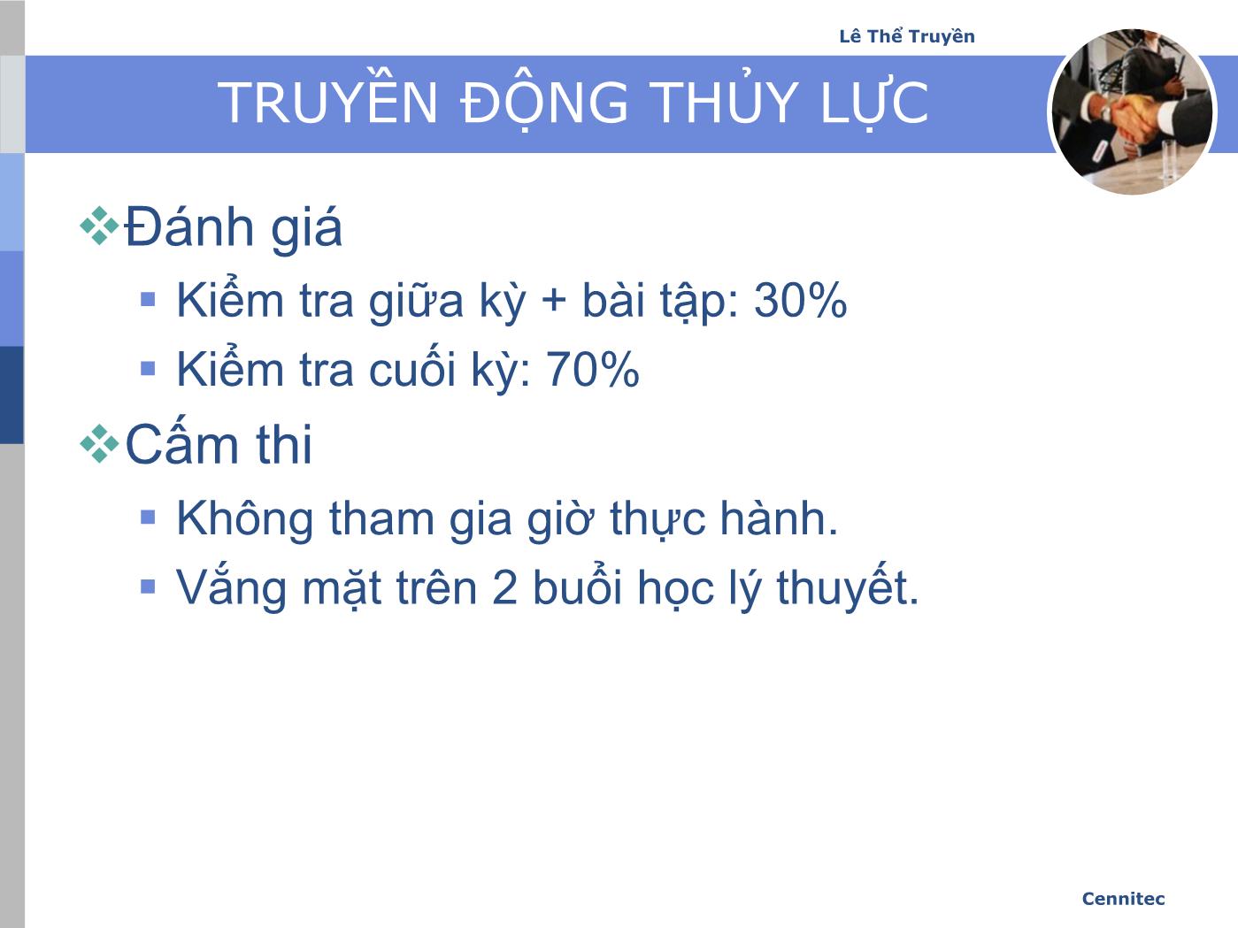 Bài giảng Truyển động thủy lực và khí - Chương 1: Nén - Lê Thế Truyền trang 4