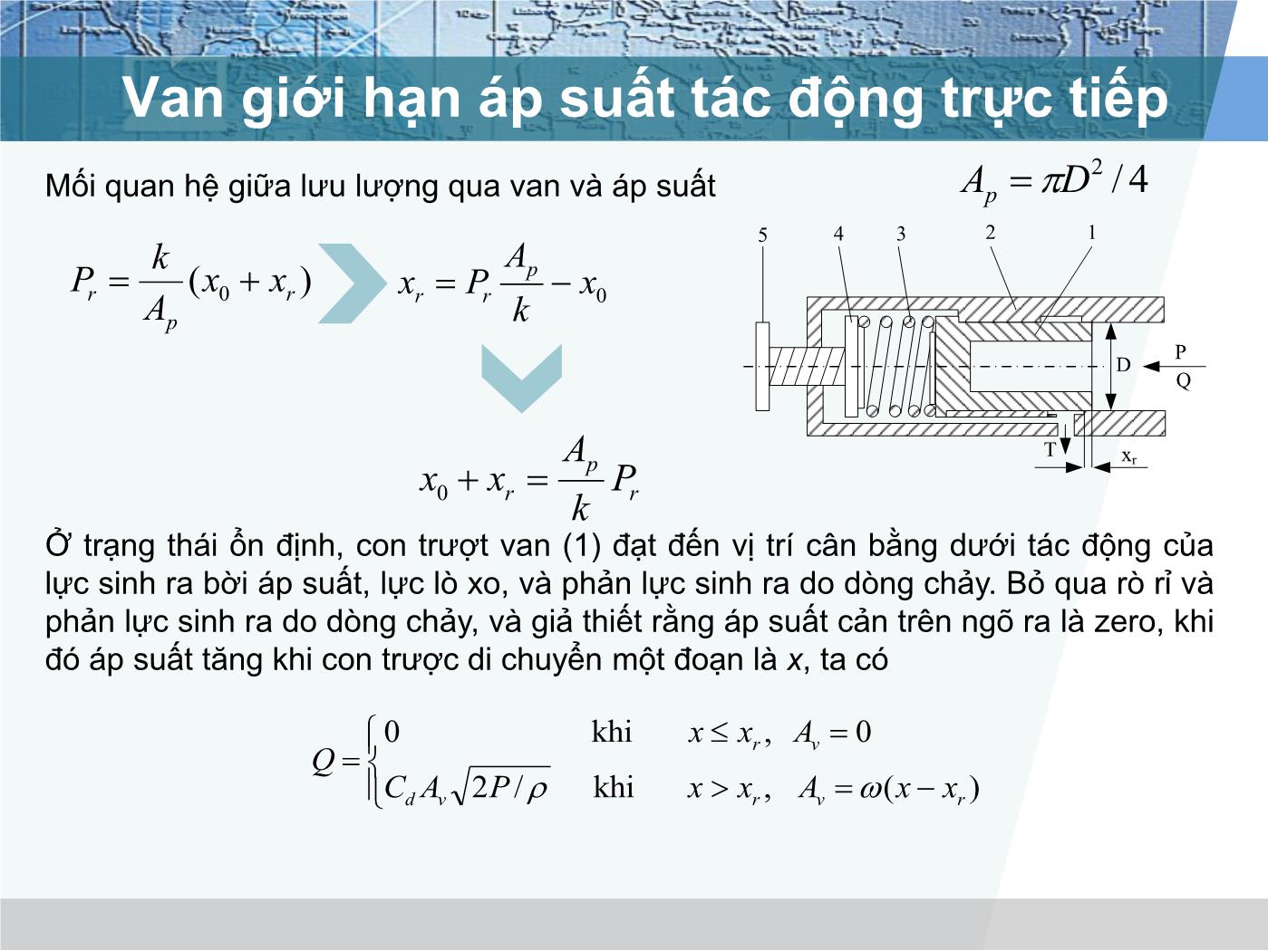 Bài giảng Truyển động thủy lực và khí - Chương 3: Van điều chỉnh áp suất - Lê Thế Truyền trang 8