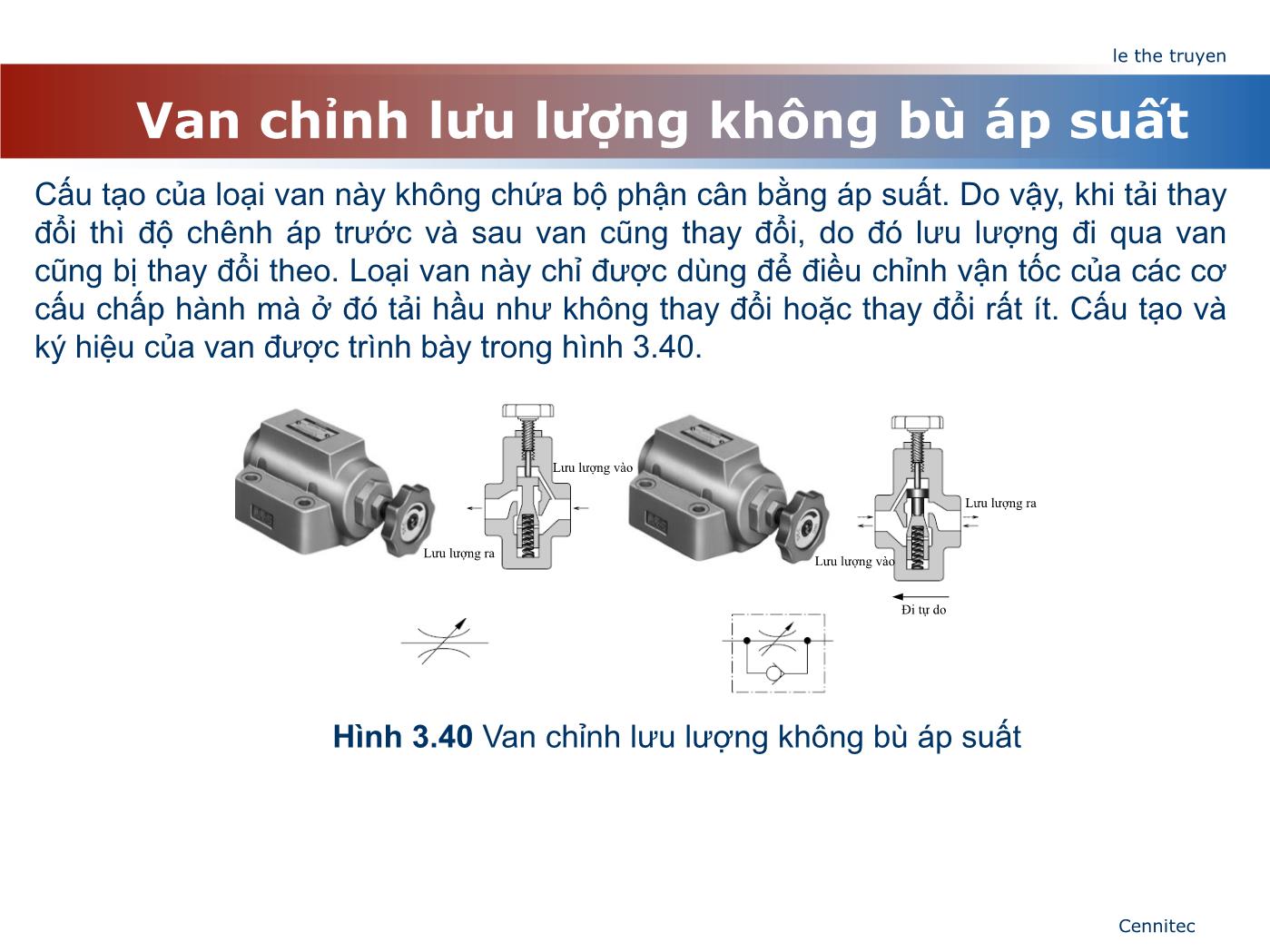 Bài giảng Truyển động thủy lực và khí - Chương 4: Van điều chỉnh lưu lượng - Lê Thế Truyền trang 4