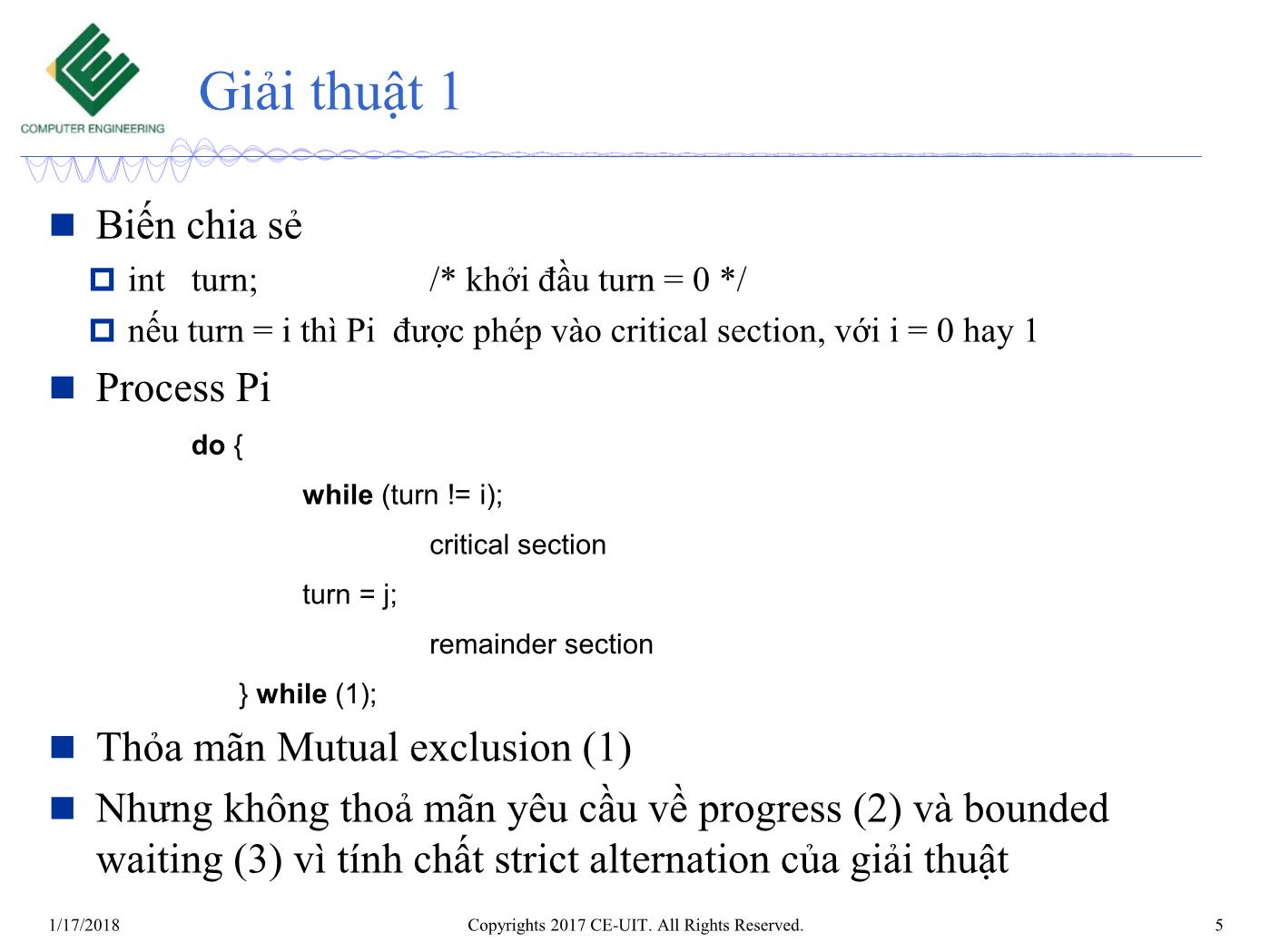 Bài giảng Hệ điều hành - Chương 5: Đồng bộ (Phần 2) - Trường Đại học Công nghệ thông tin trang 5