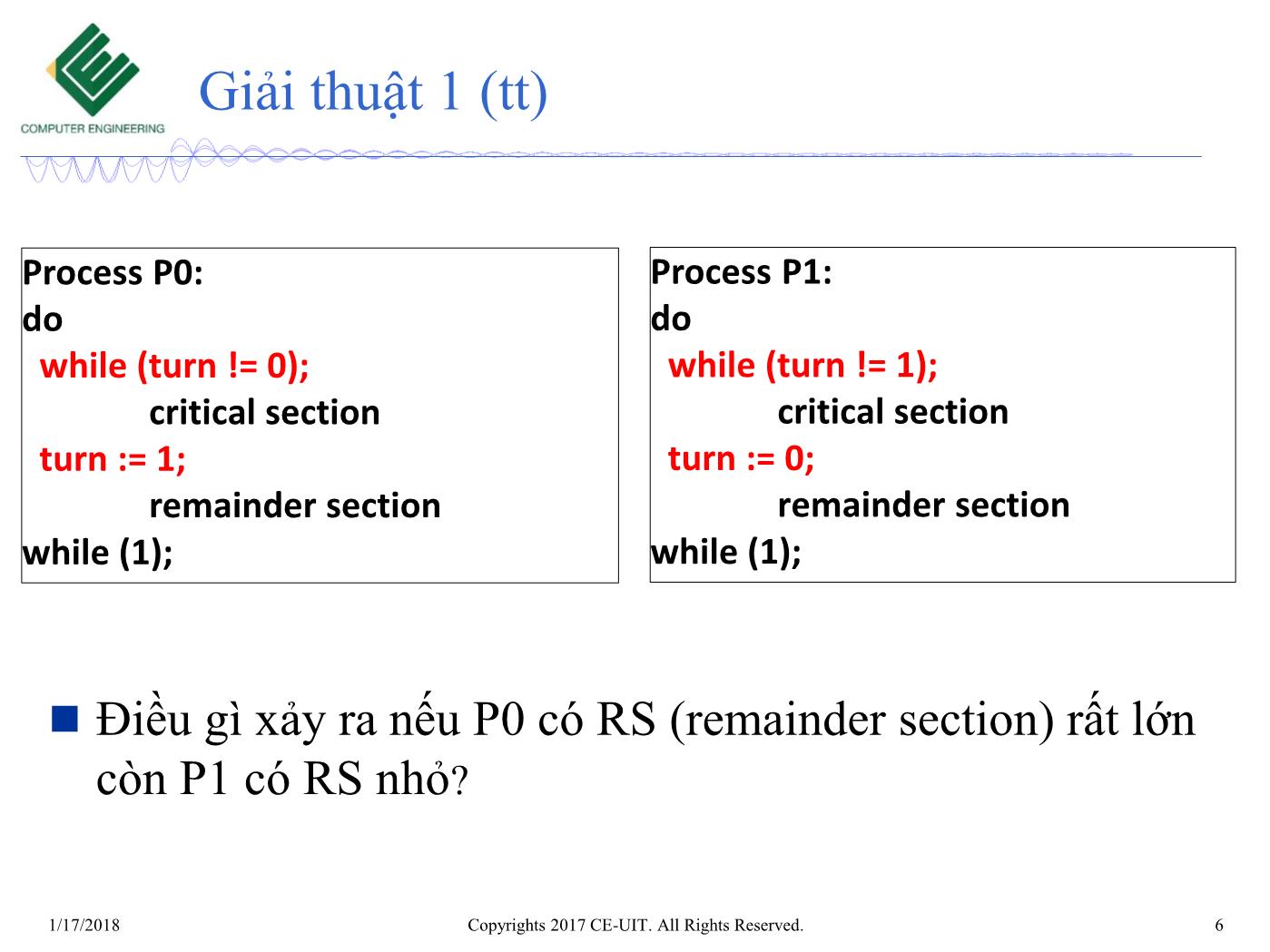 Bài giảng Hệ điều hành - Chương 5: Đồng bộ (Phần 2) - Trường Đại học Công nghệ thông tin trang 6